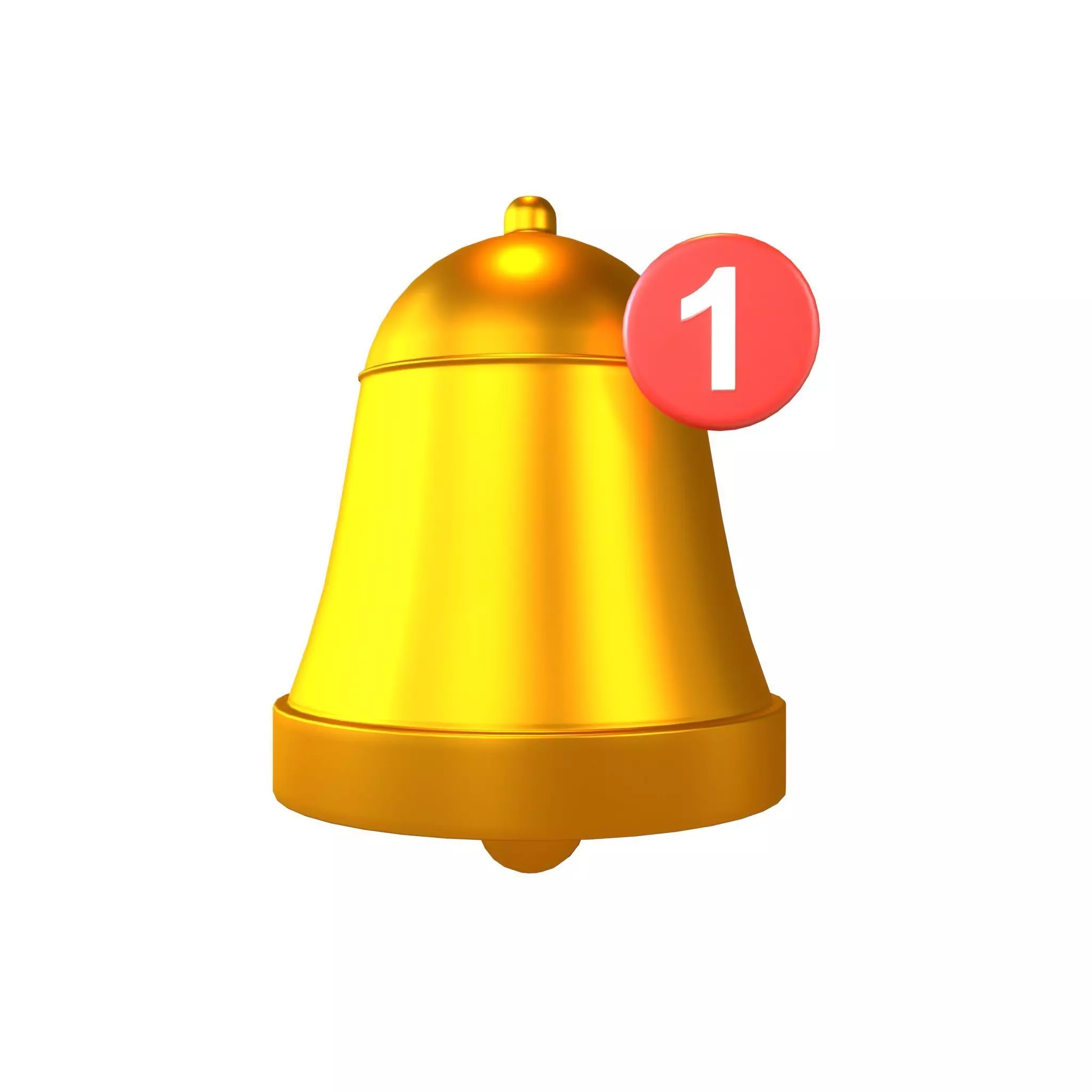 Notification Bell with Reminder Number v1 005 Low-poly 3D model_0