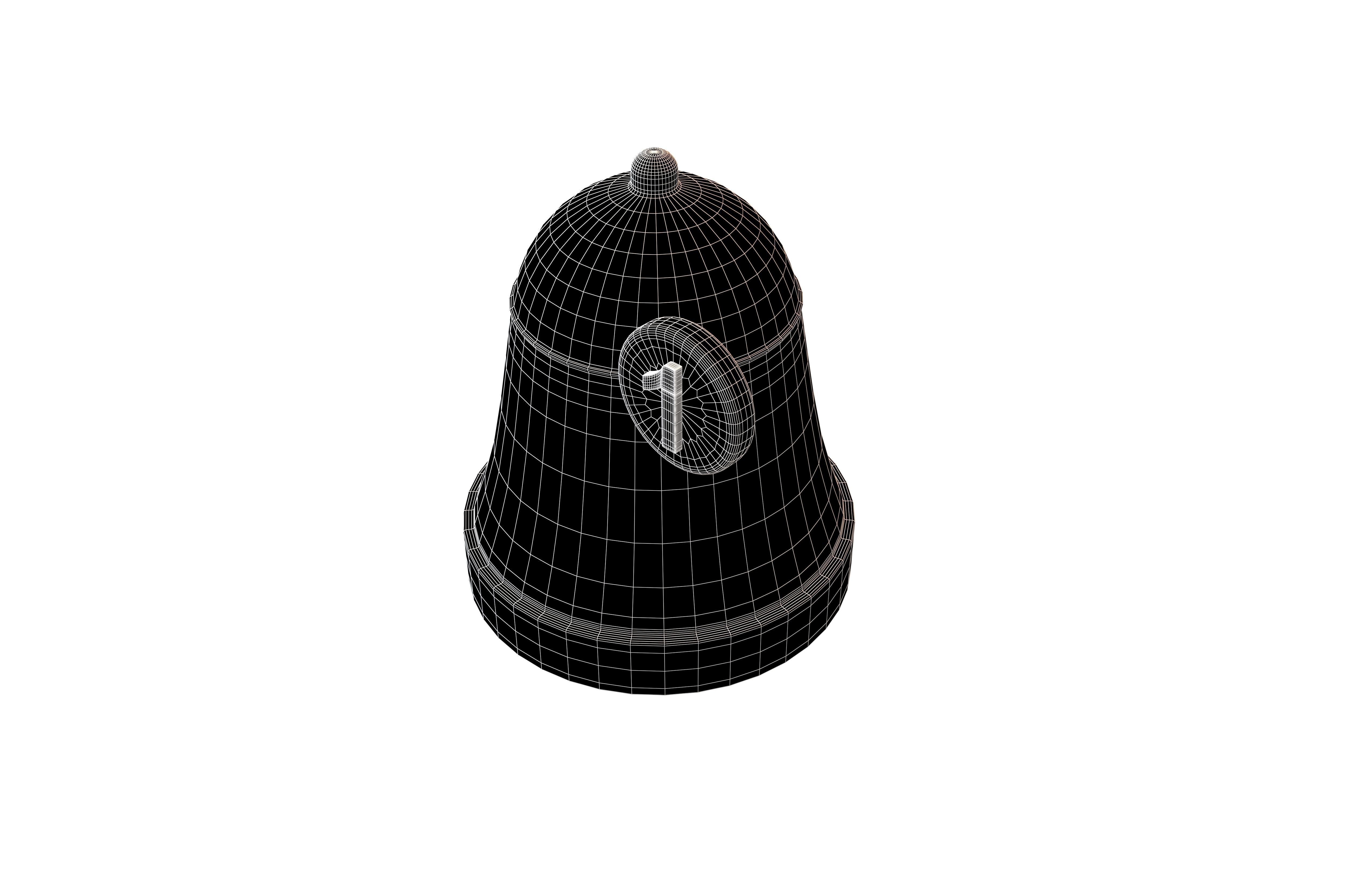 Notification Bell with Reminder Number v1 007 Low-poly 3D model_6