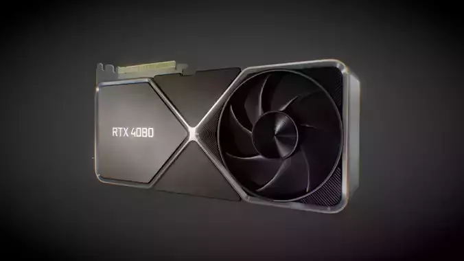 NVIDIA GeForce RTX 4080 GPU 3D model