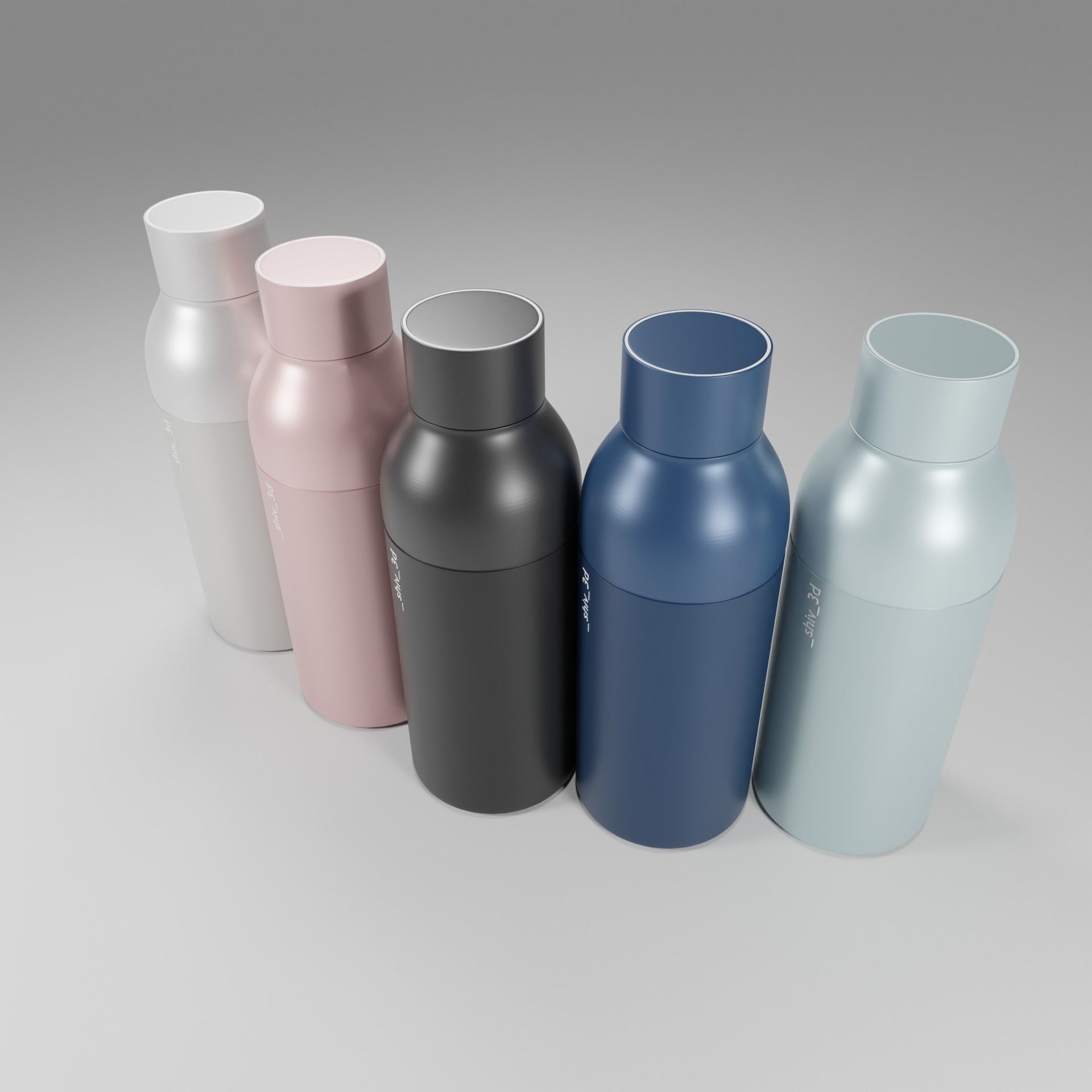 water bottle collection  3D model_3