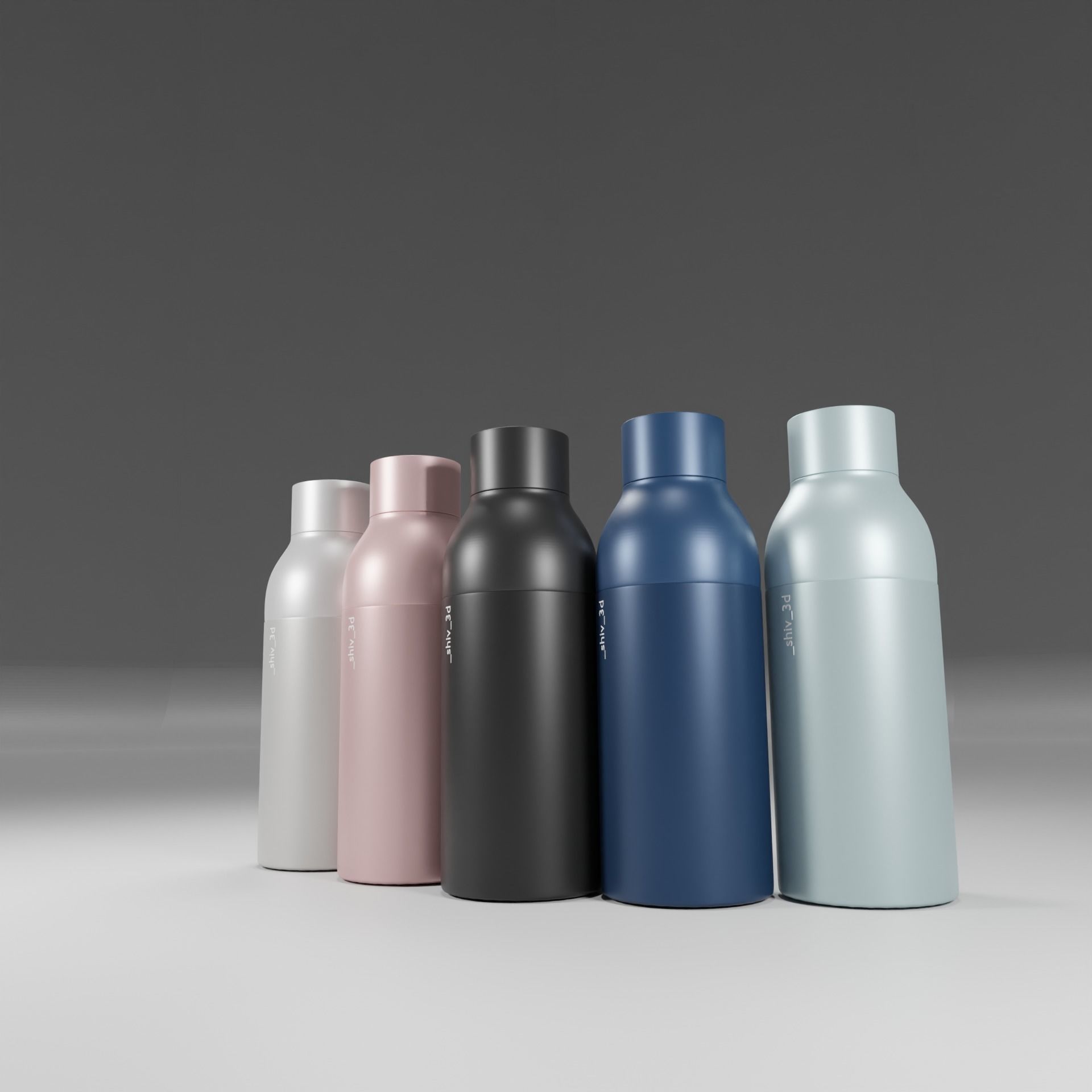 water bottle collection  3D model_1