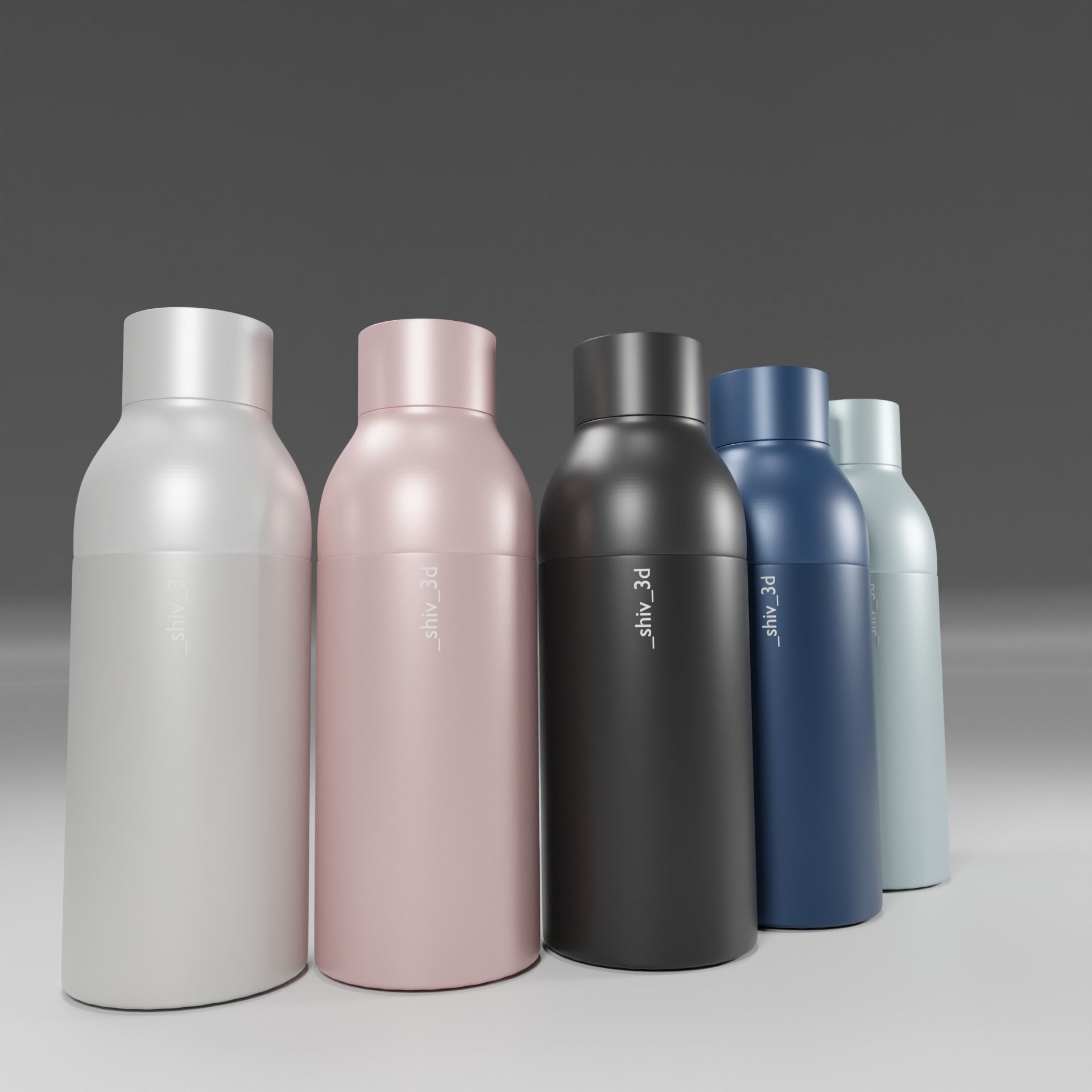 water bottle collection  3D model_2