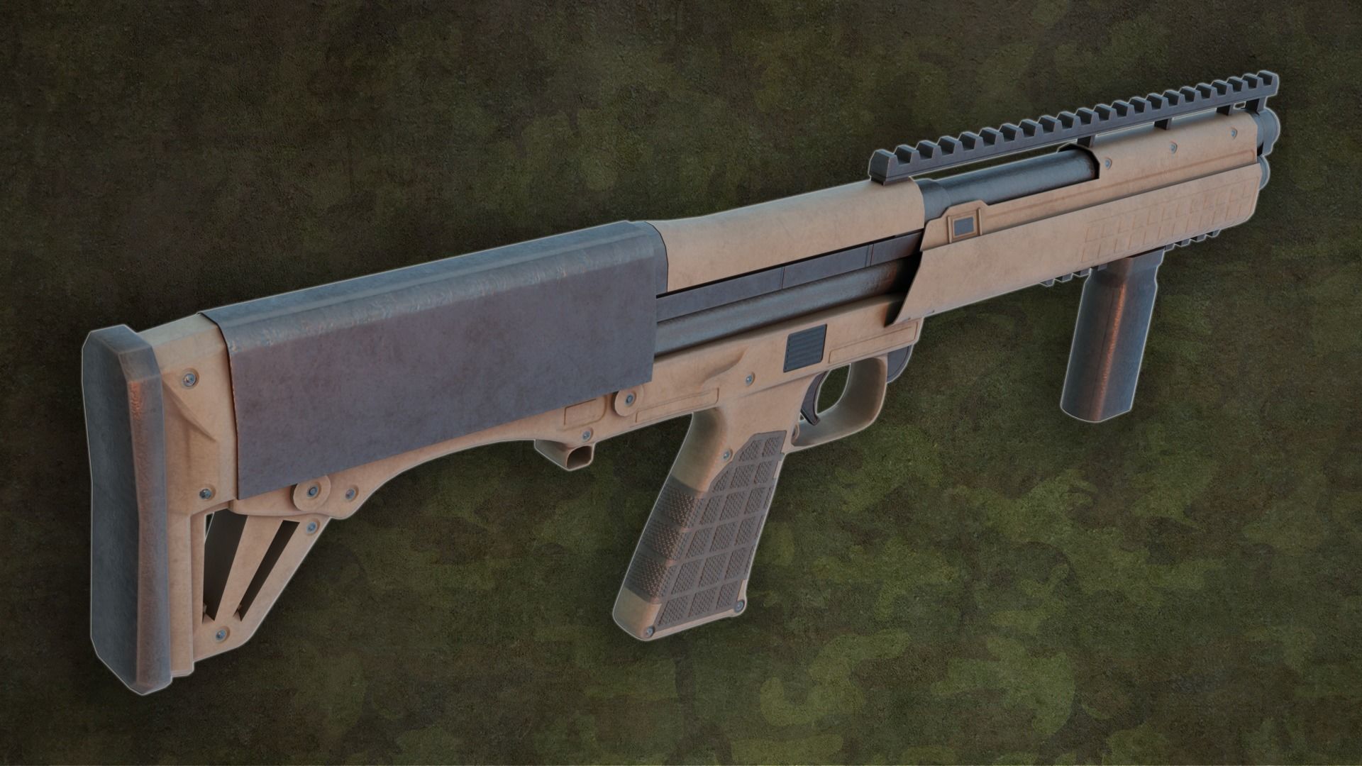 Burst Shotgun Low-poly 3D model_3