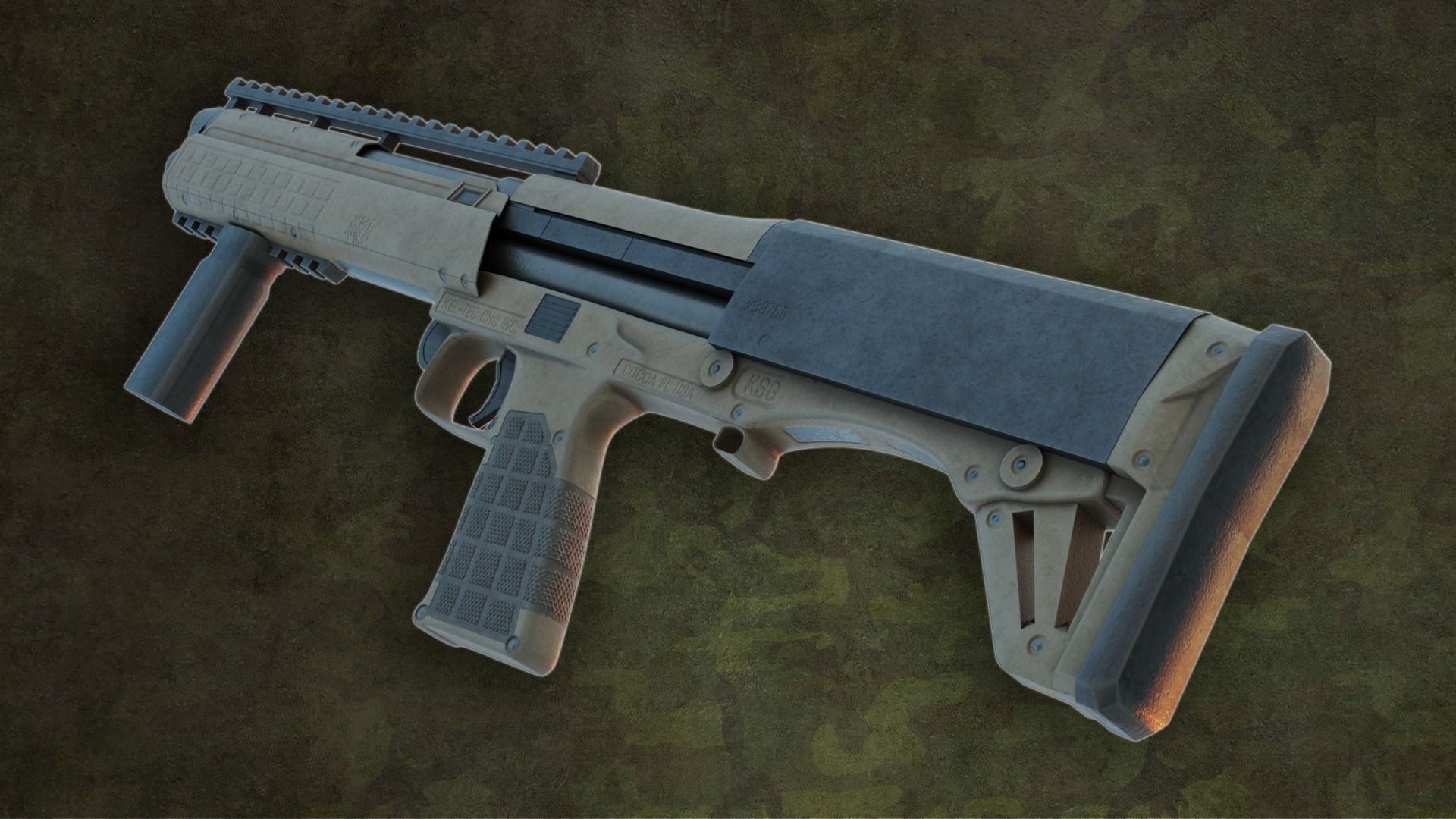 Burst Shotgun Low-poly 3D model_2