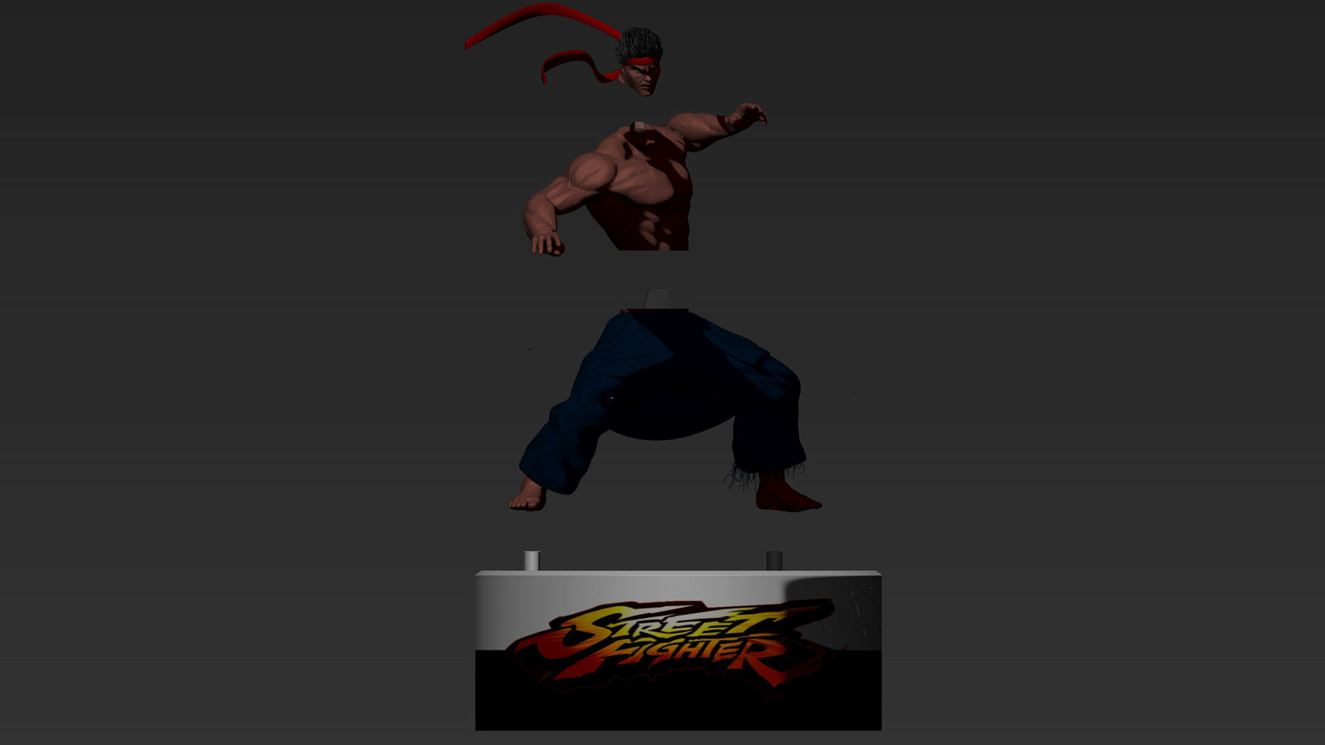 street fighter Dark Ryu 3D print model_4