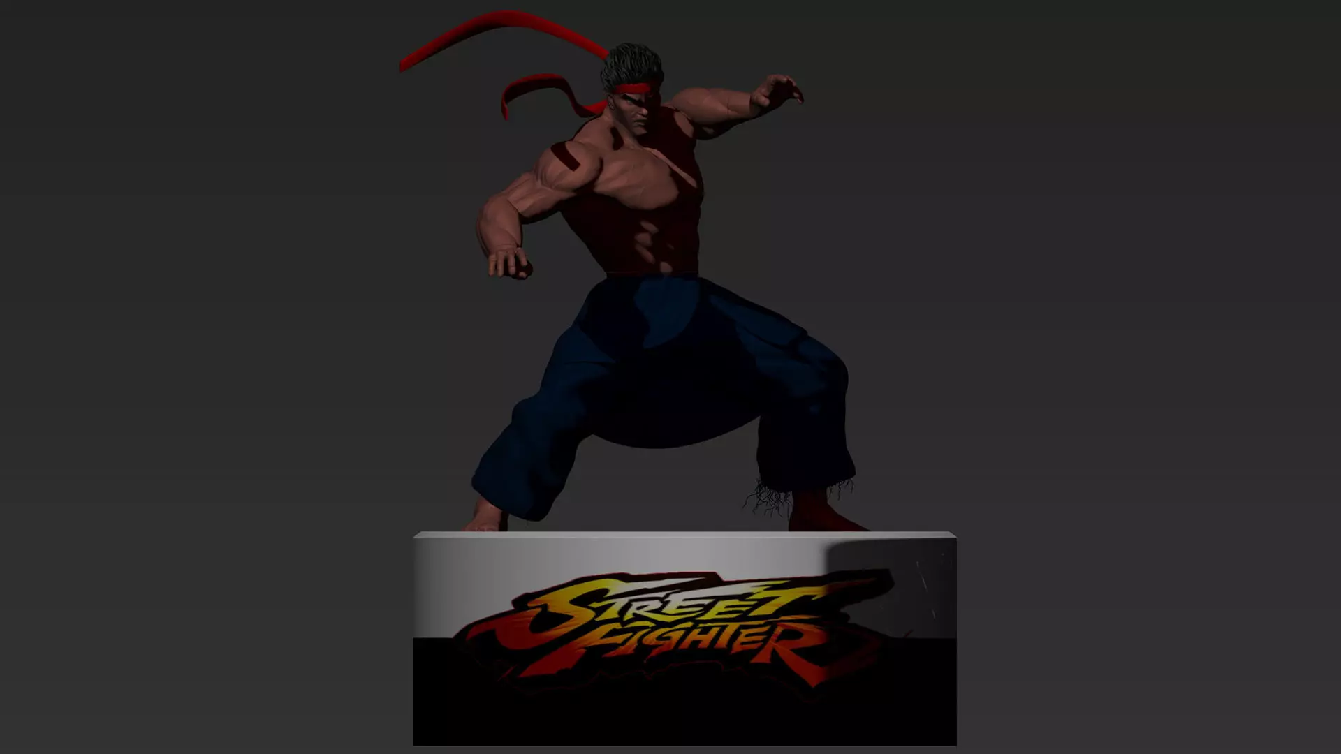 street fighter Dark Ryu 3D print model_0