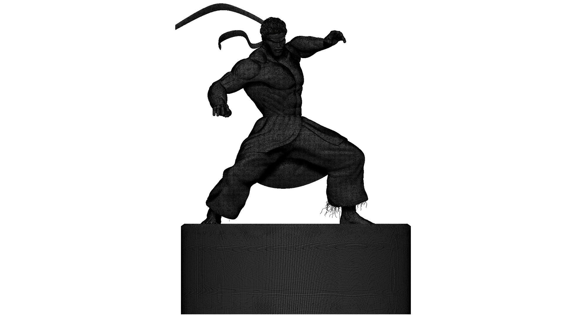 street fighter Dark Ryu 3D print model_5