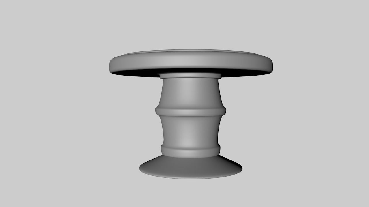 Small Round Table 3D model_2