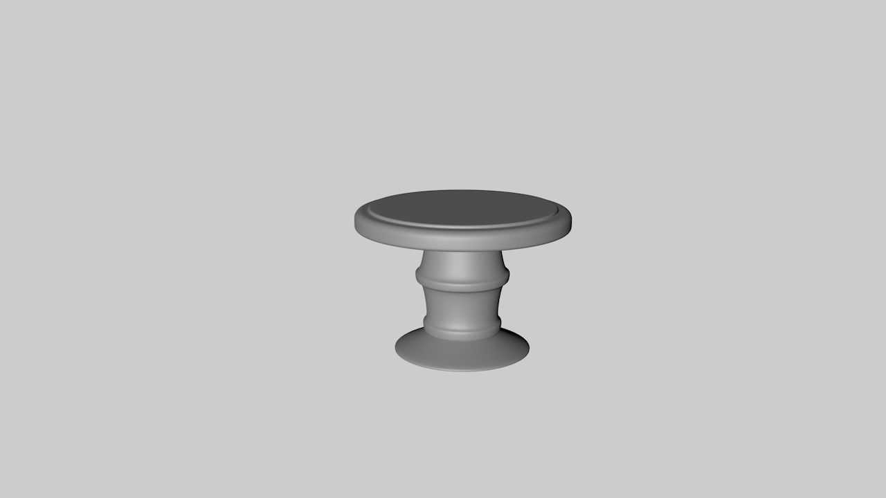 Small Round Table 3D model_4