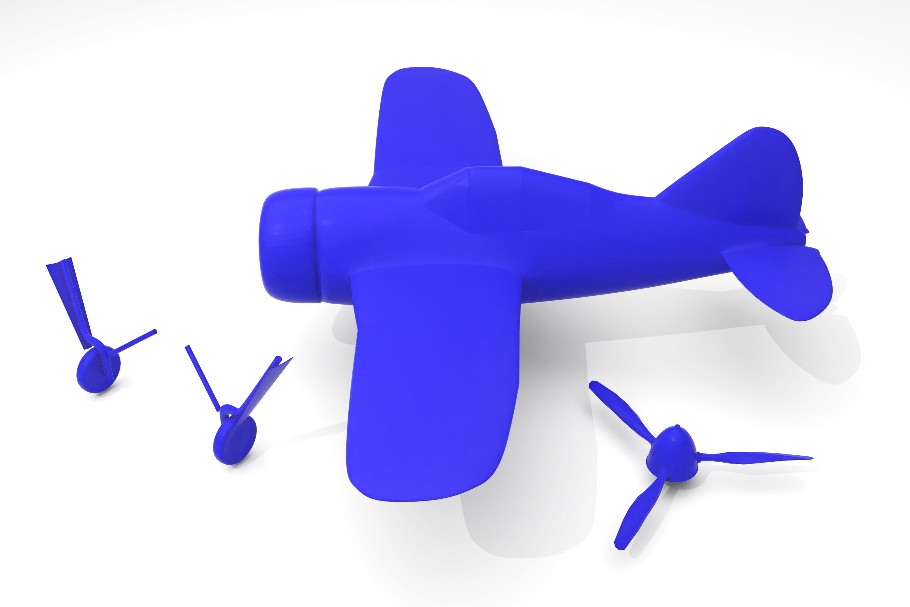 Brewster F2A Buffalo -  3D Print Ready simple 3D print model_3