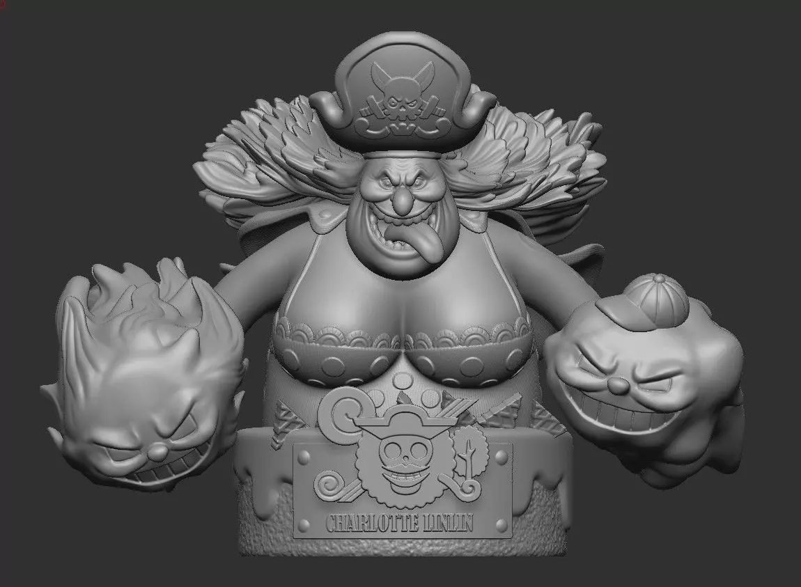 Big Mom Charlotte Linlin Bust One Piece 3D multi pieces 3D print model_0