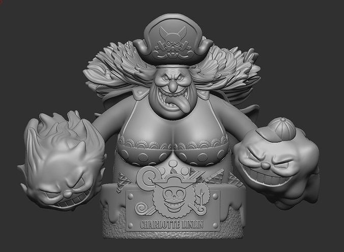 Big Mom Charlotte Linlin Bust One Piece 3D multi pieces 3D print model