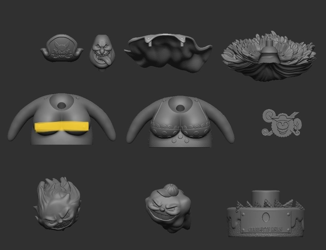 Big Mom Charlotte Linlin Bust One Piece 3D multi pieces 3D print model_12