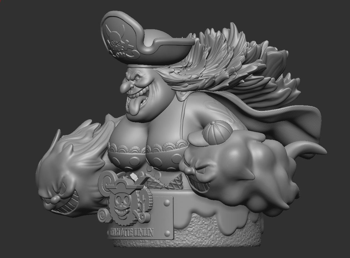 Big Mom Charlotte Linlin Bust One Piece 3D multi pieces 3D print model_2