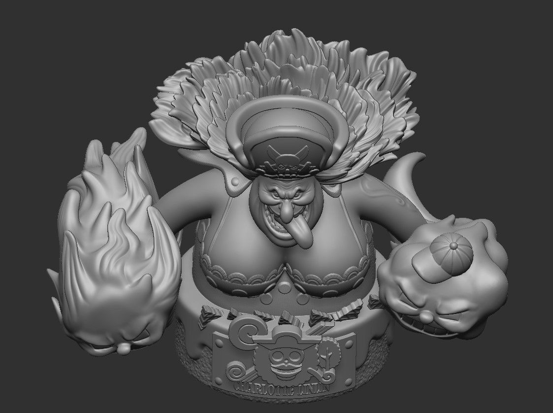 Big Mom Charlotte Linlin Bust One Piece 3D multi pieces 3D print model_8