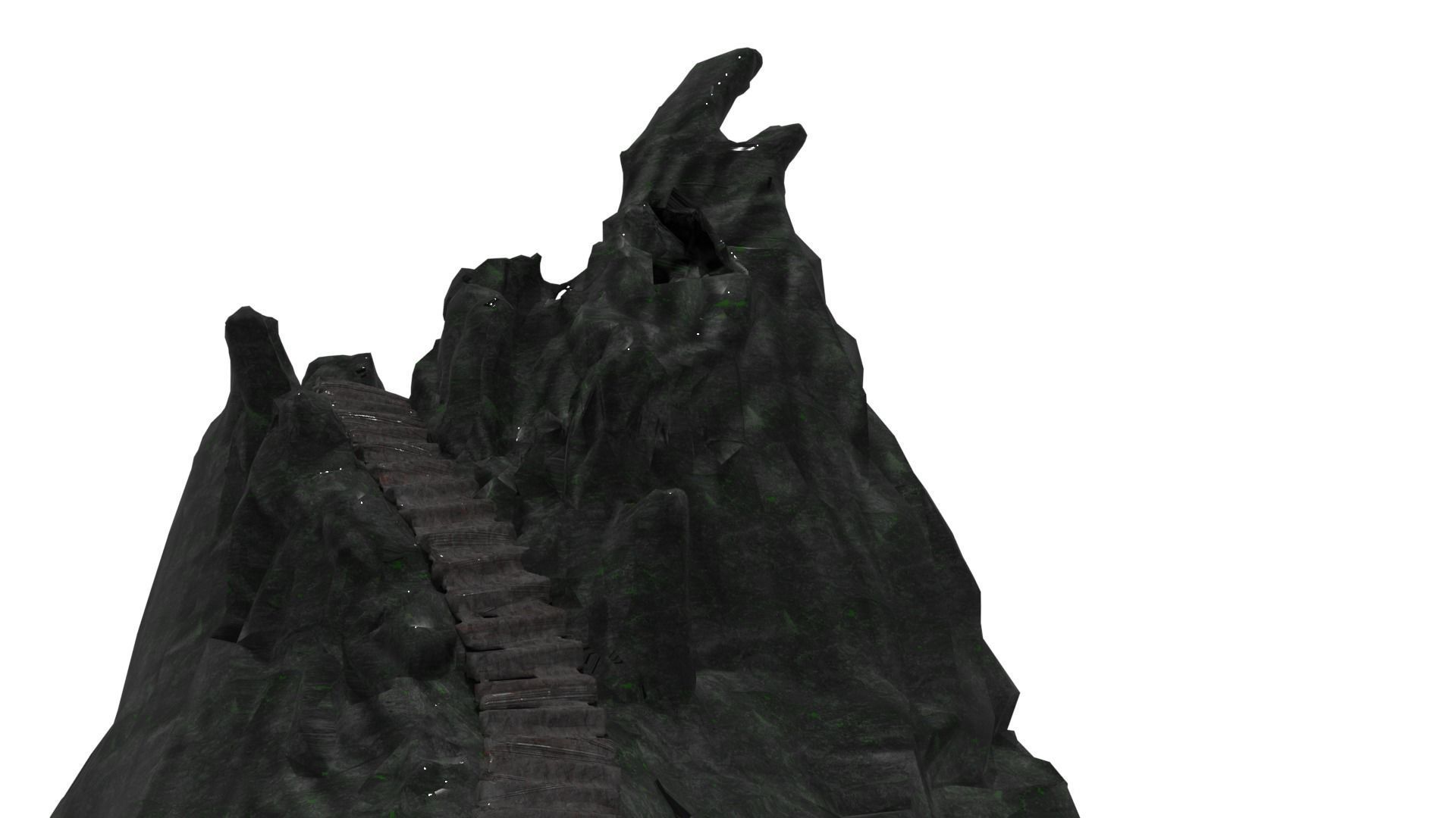 Stairs in the Mountain to Heaven Low poly Low-poly 3D model_2