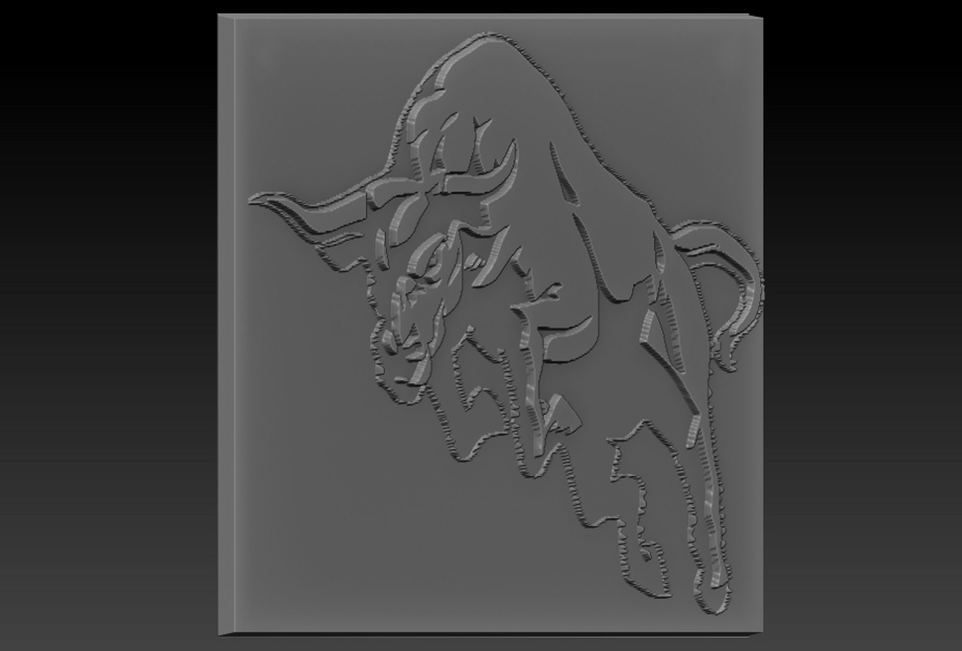 Bulll plexiglass plate 3D print model_1