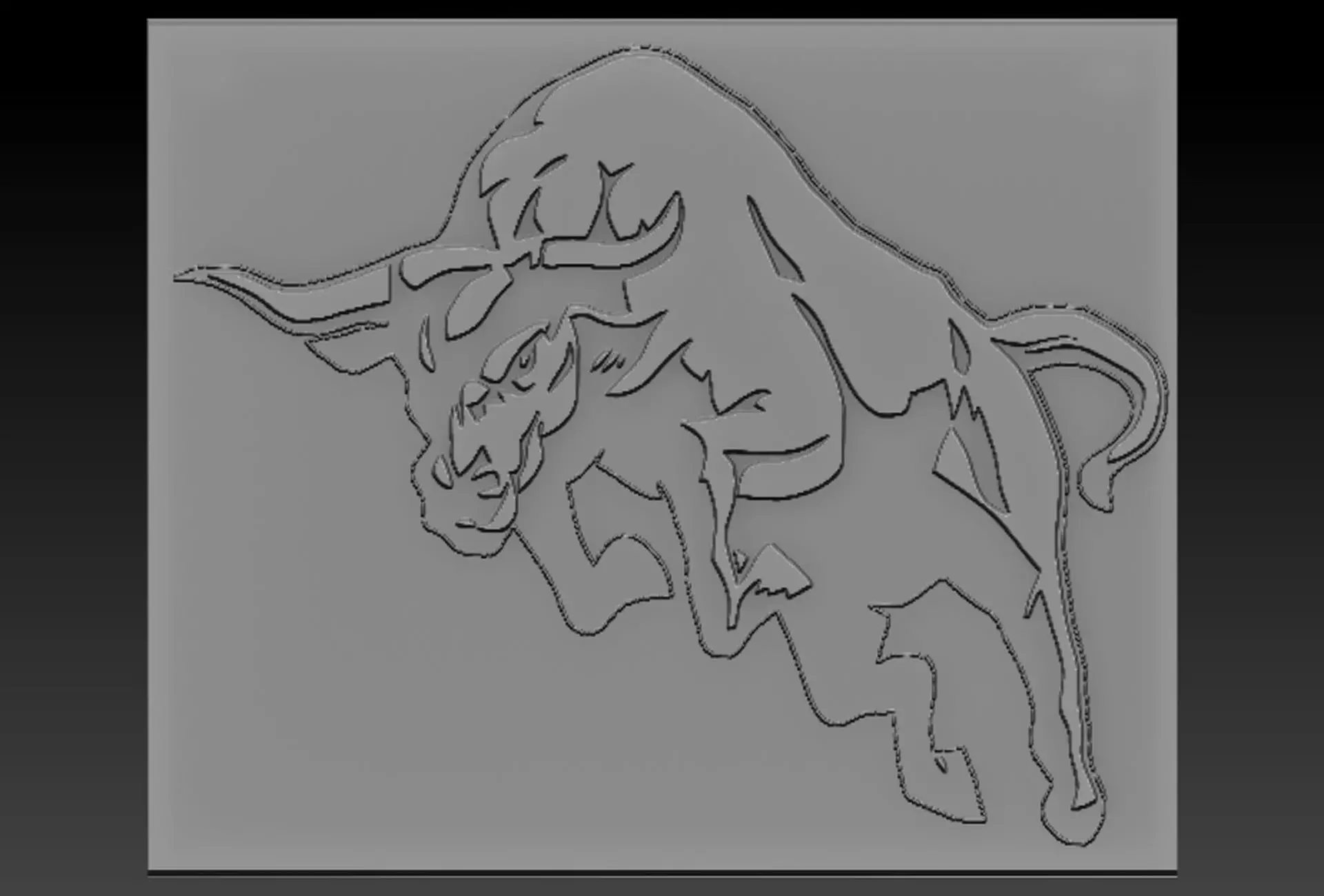 Bulll plexiglass plate 3D print model_0