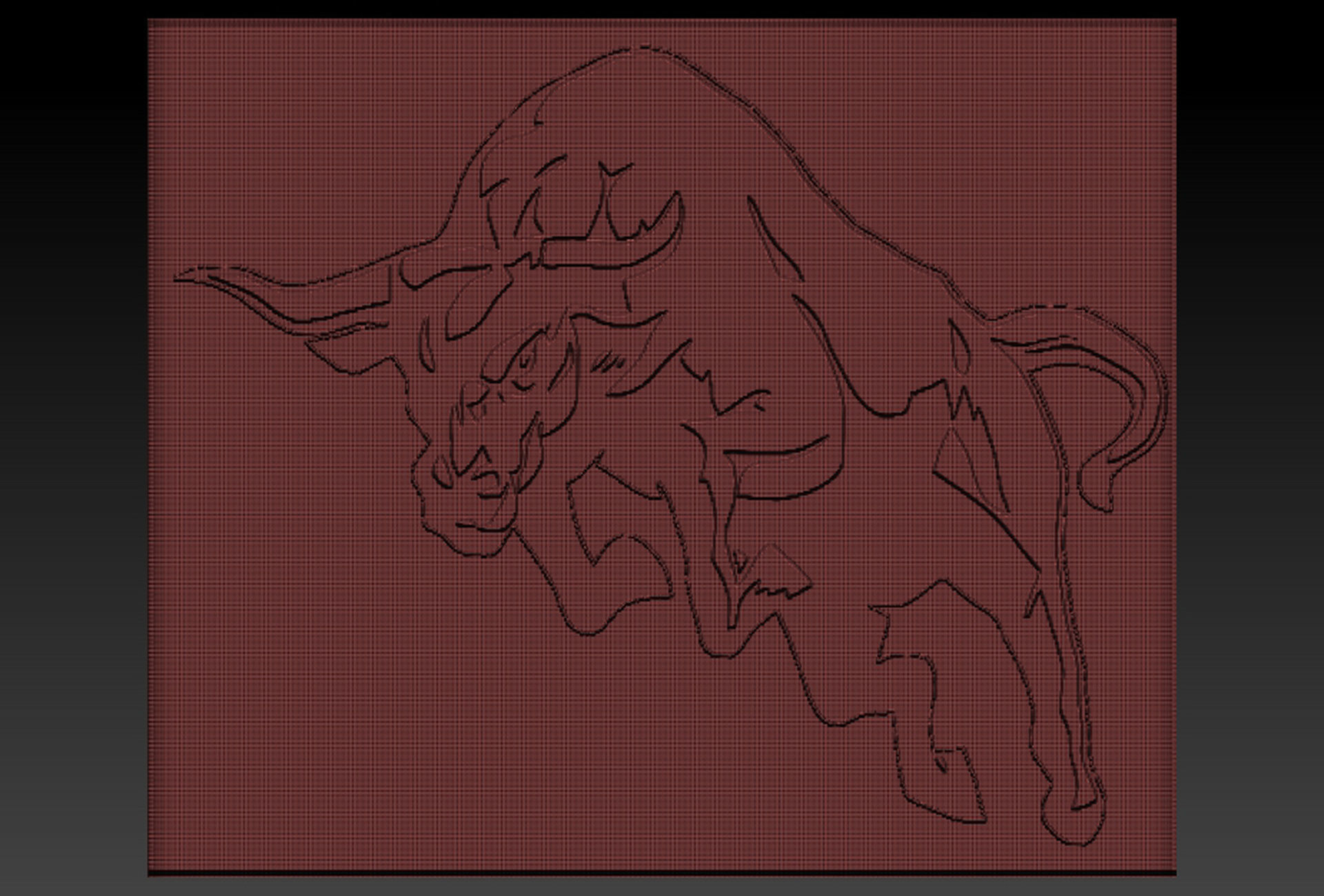 Bulll plexiglass plate 3D print model_6