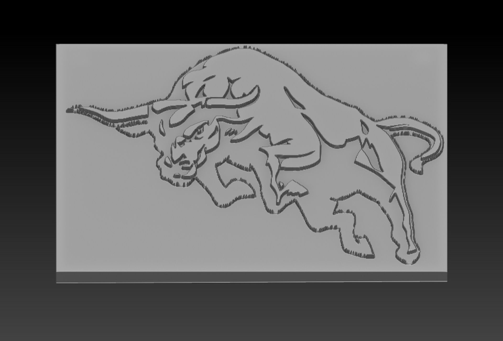 Bulll plexiglass plate 3D print model_4