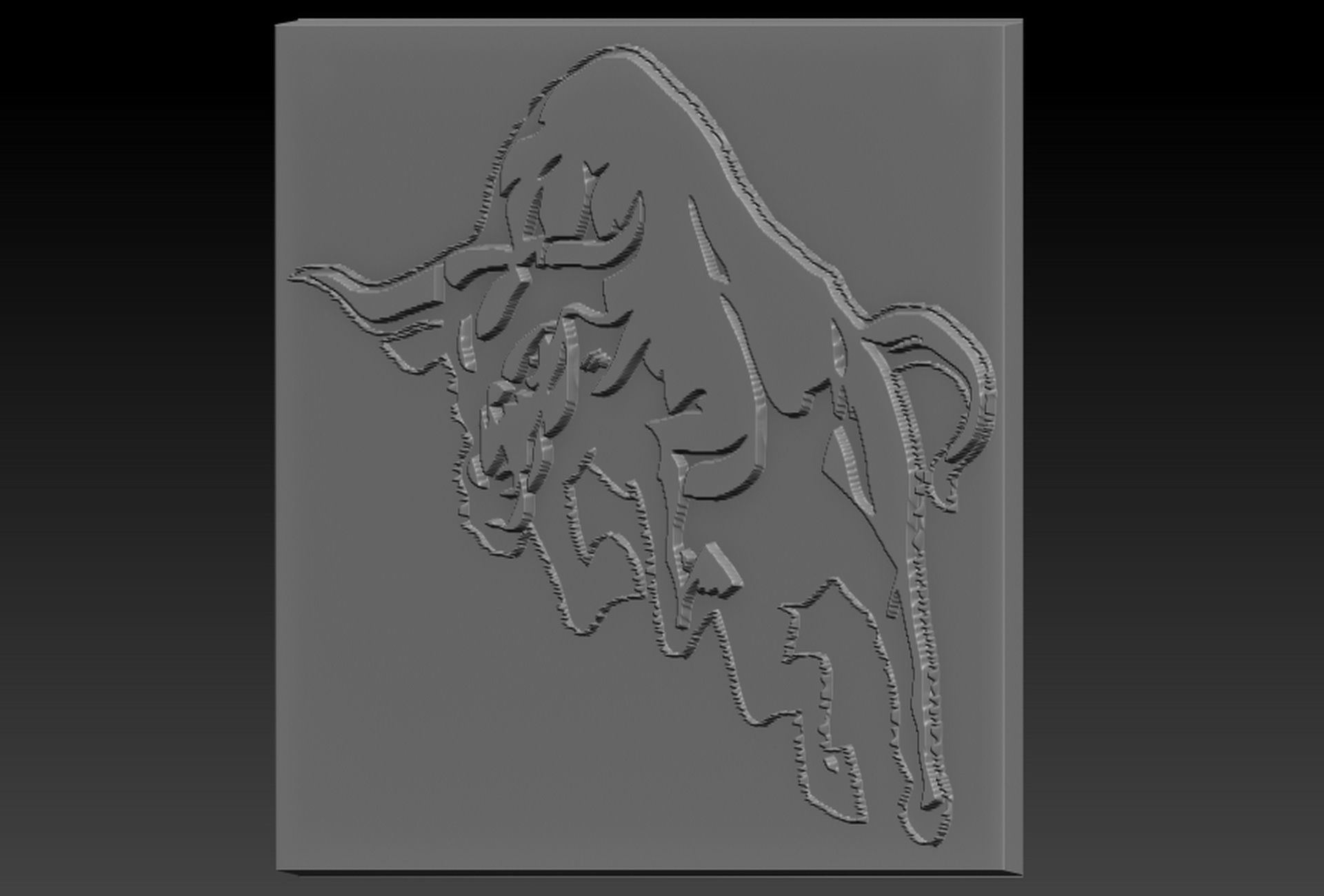 Bulll plexiglass plate 3D print model_2