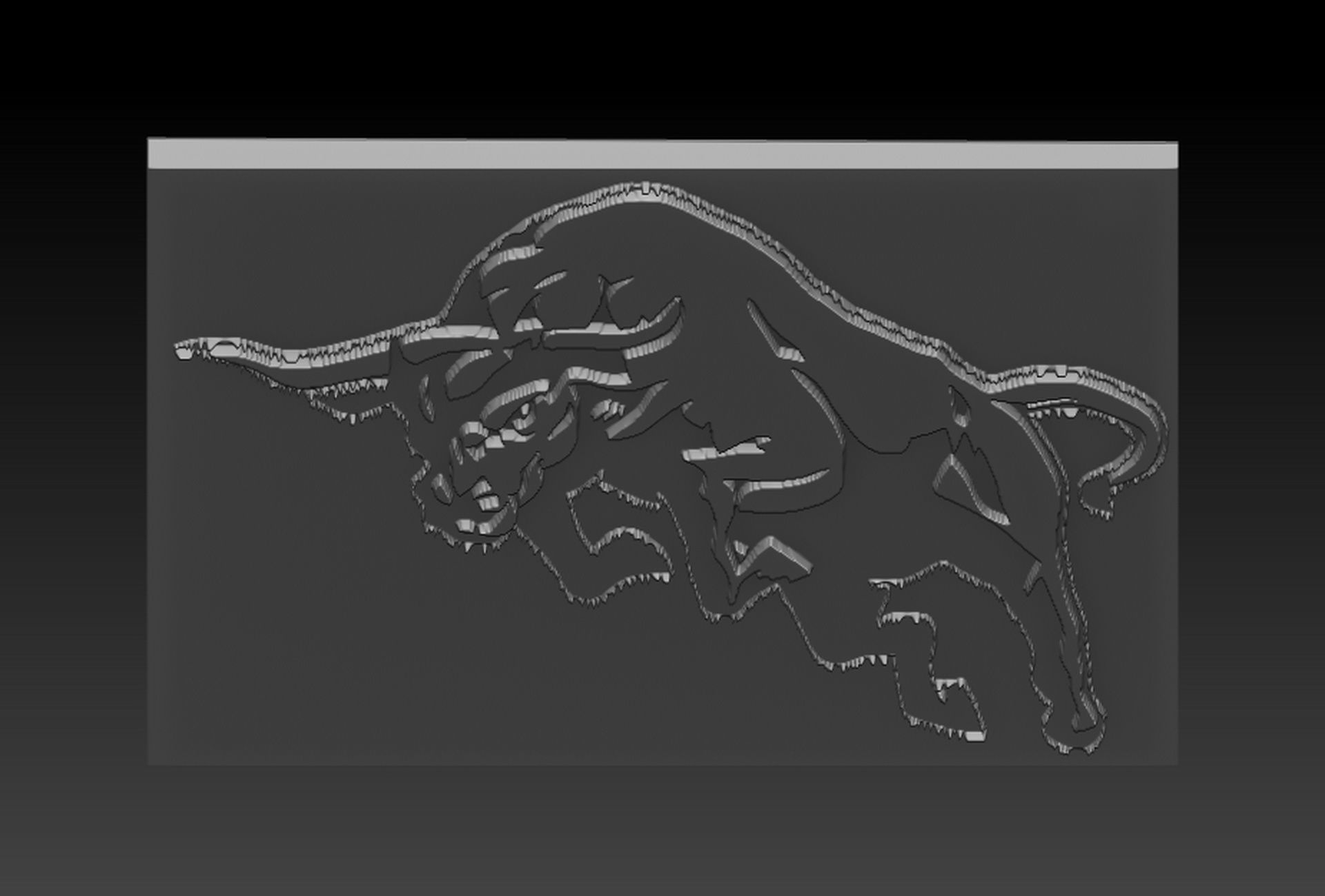 Bulll plexiglass plate 3D print model_3