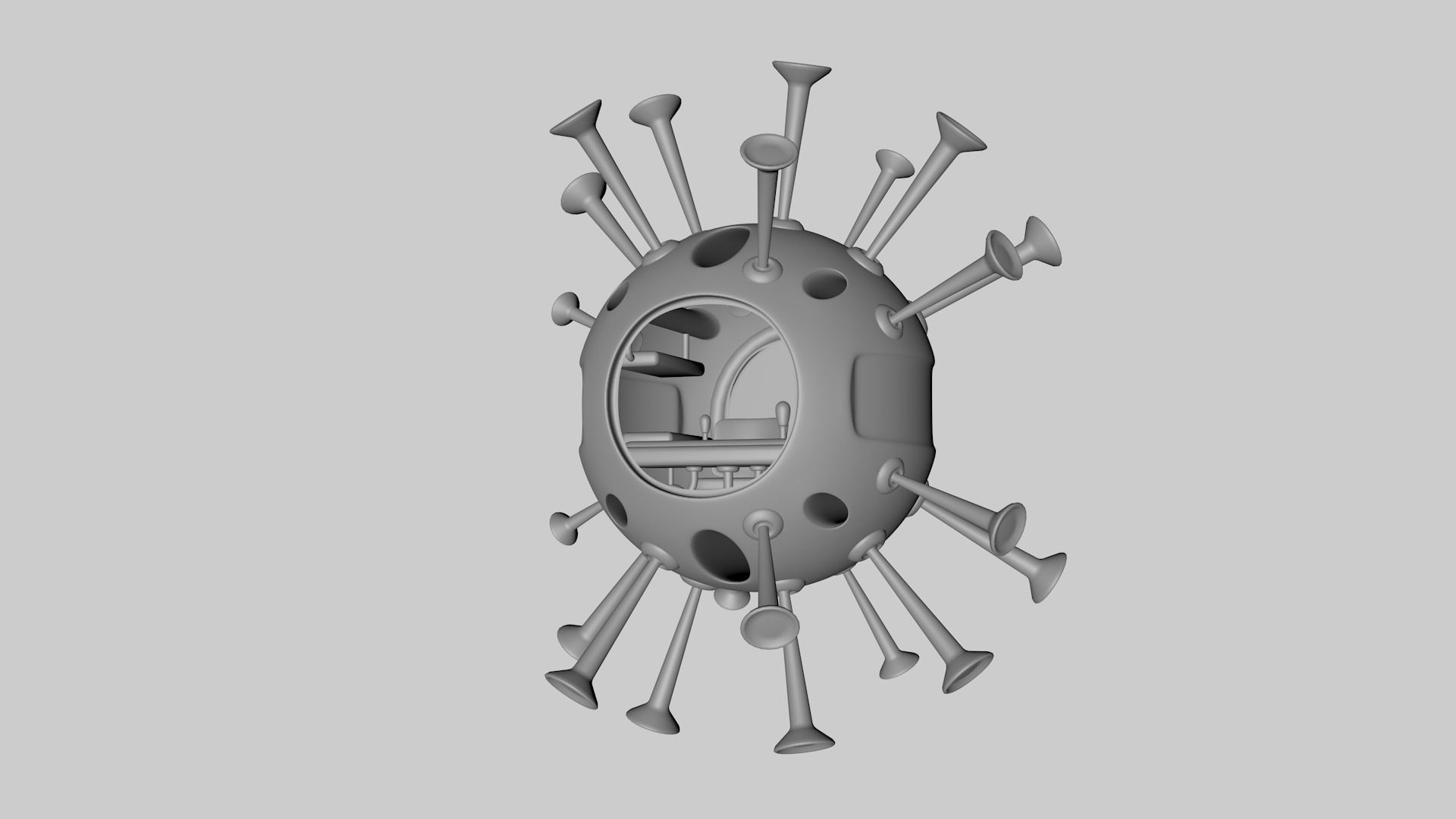 Corona Spaceship 3D model_4