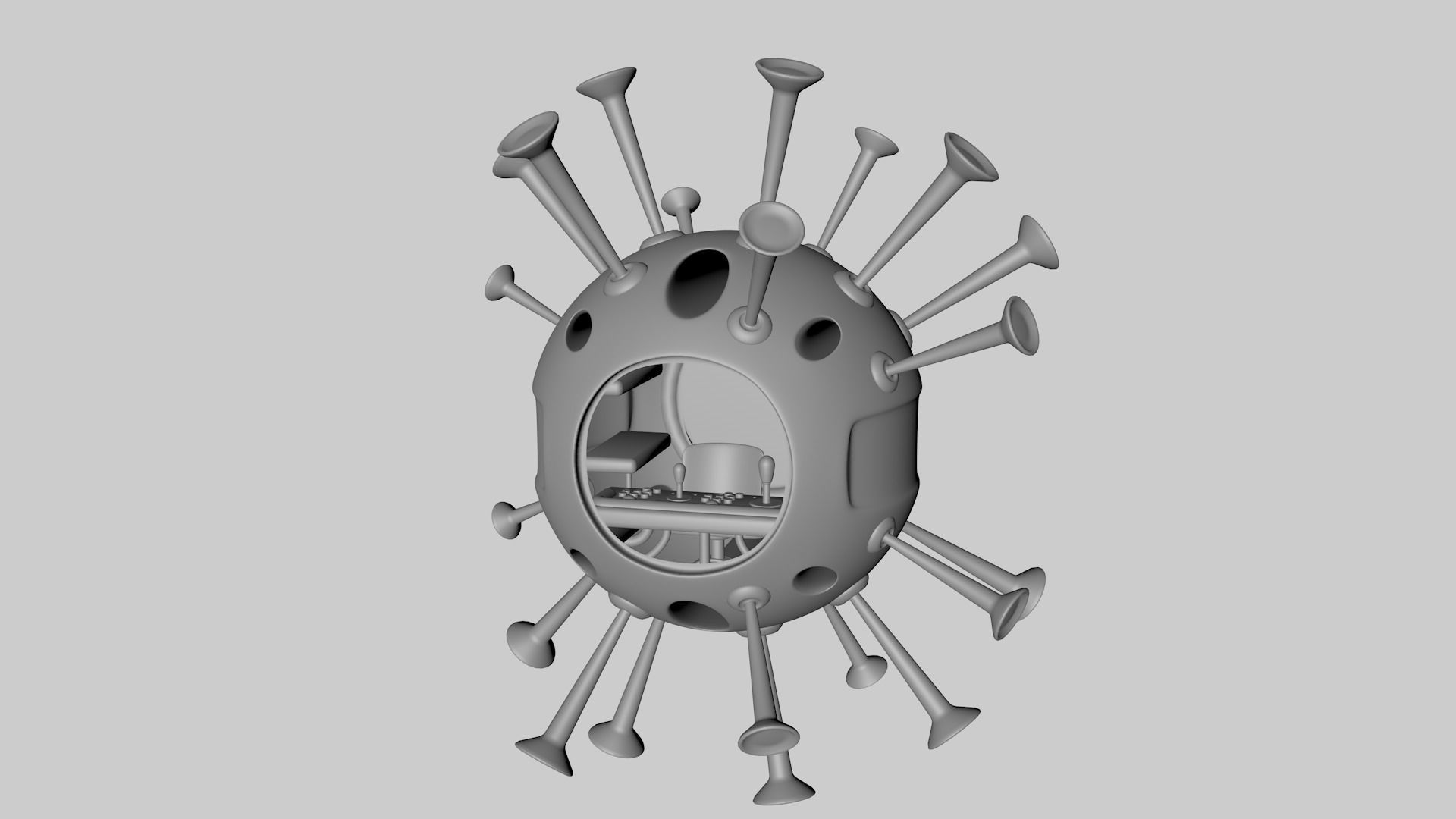 Corona Spaceship 3D model_2