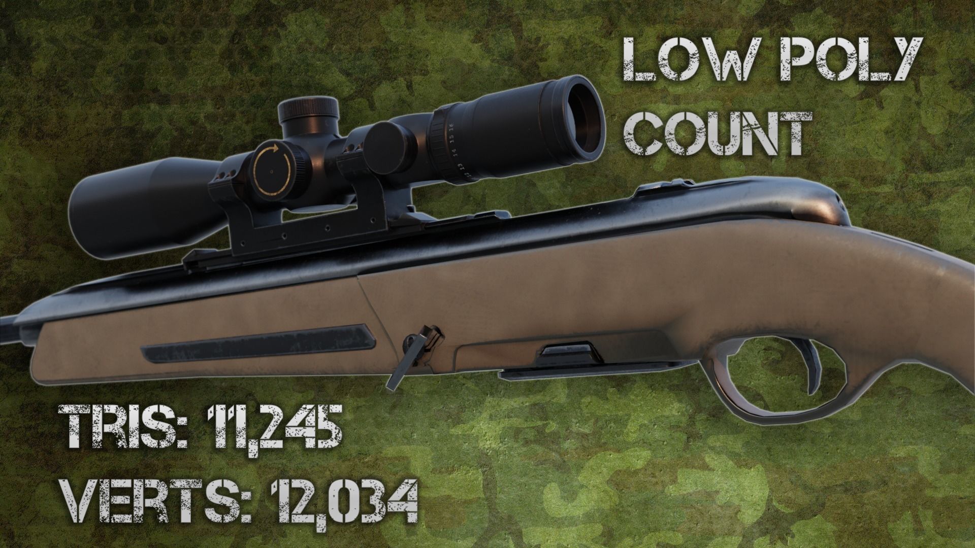Steyr Scout Sniper Rifle Low-poly 3D model_2