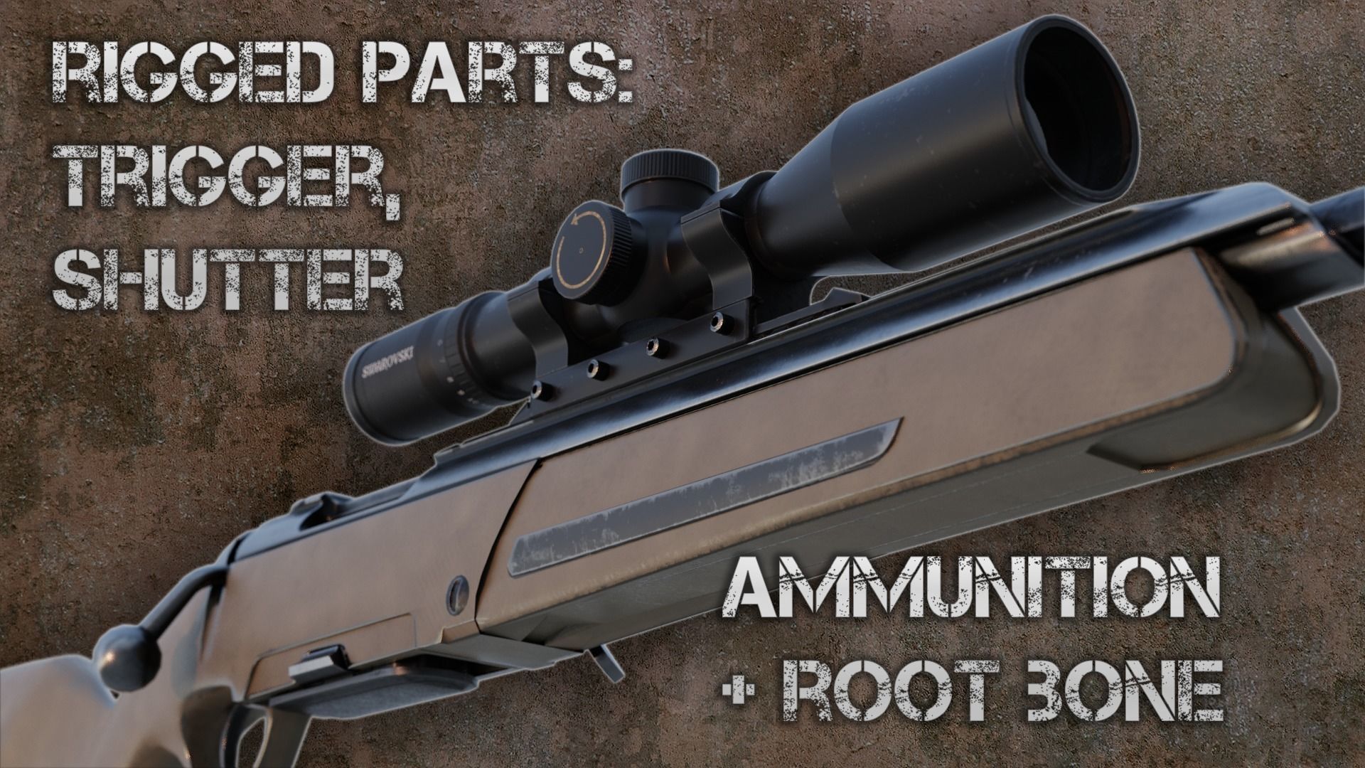 Steyr Scout Sniper Rifle Low-poly 3D model_3