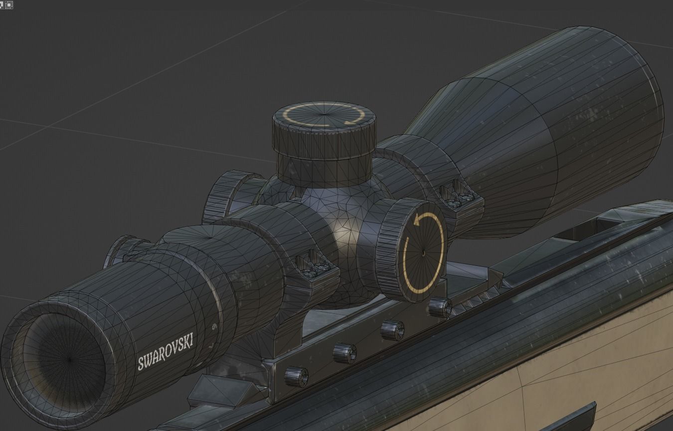 Steyr Scout Sniper Rifle Low-poly 3D model_8