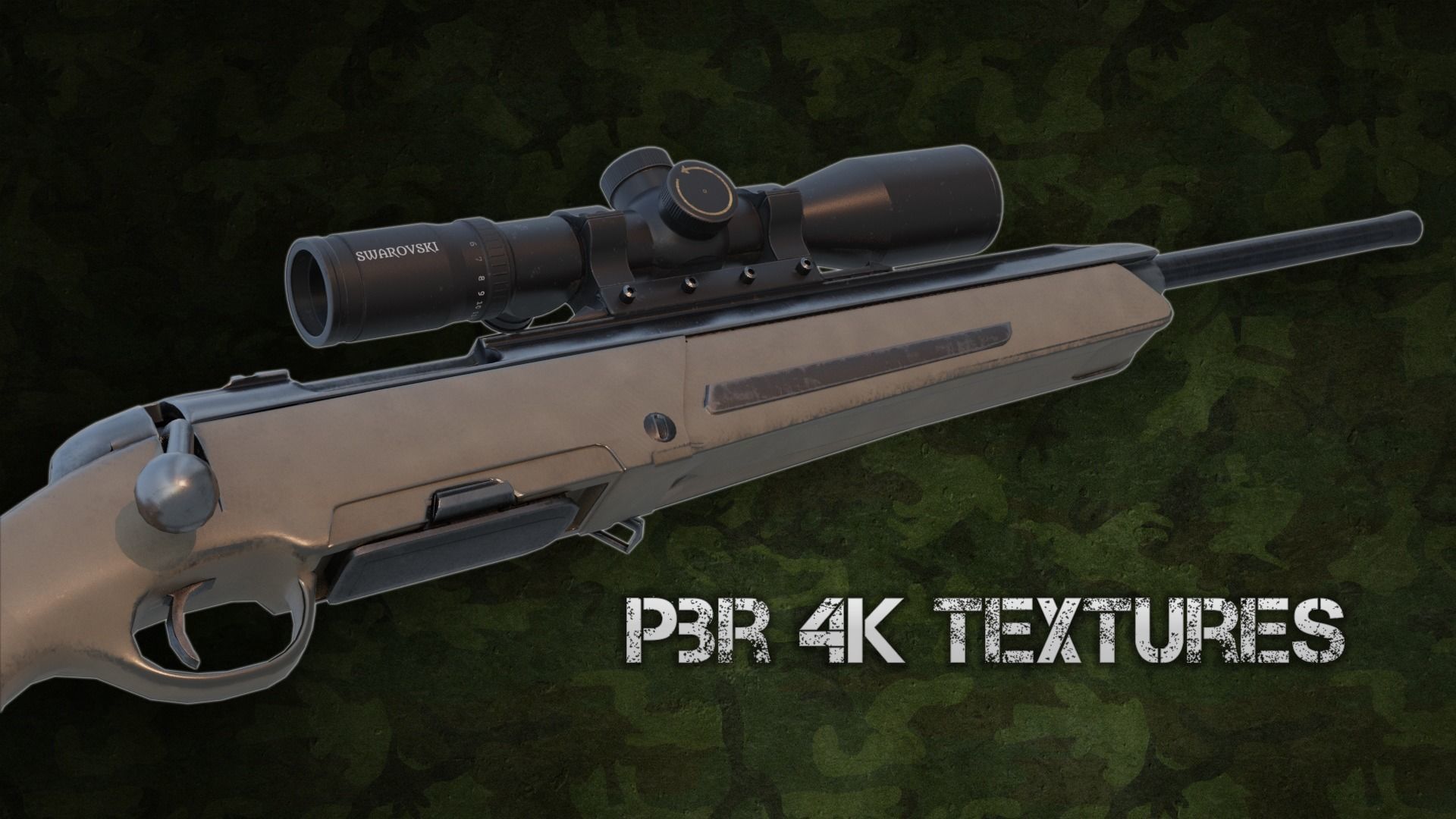 Steyr Scout Sniper Rifle Low-poly 3D model_1