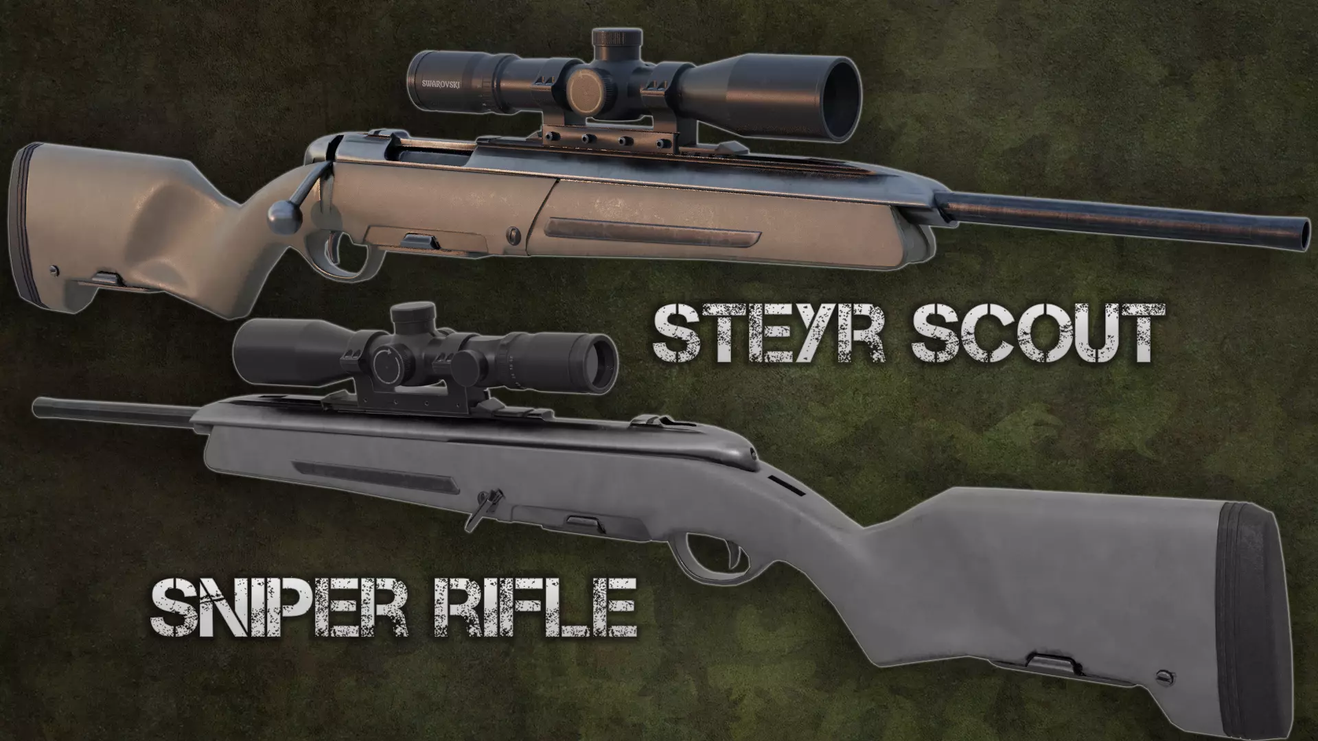 Steyr Scout Sniper Rifle Low-poly 3D model_0