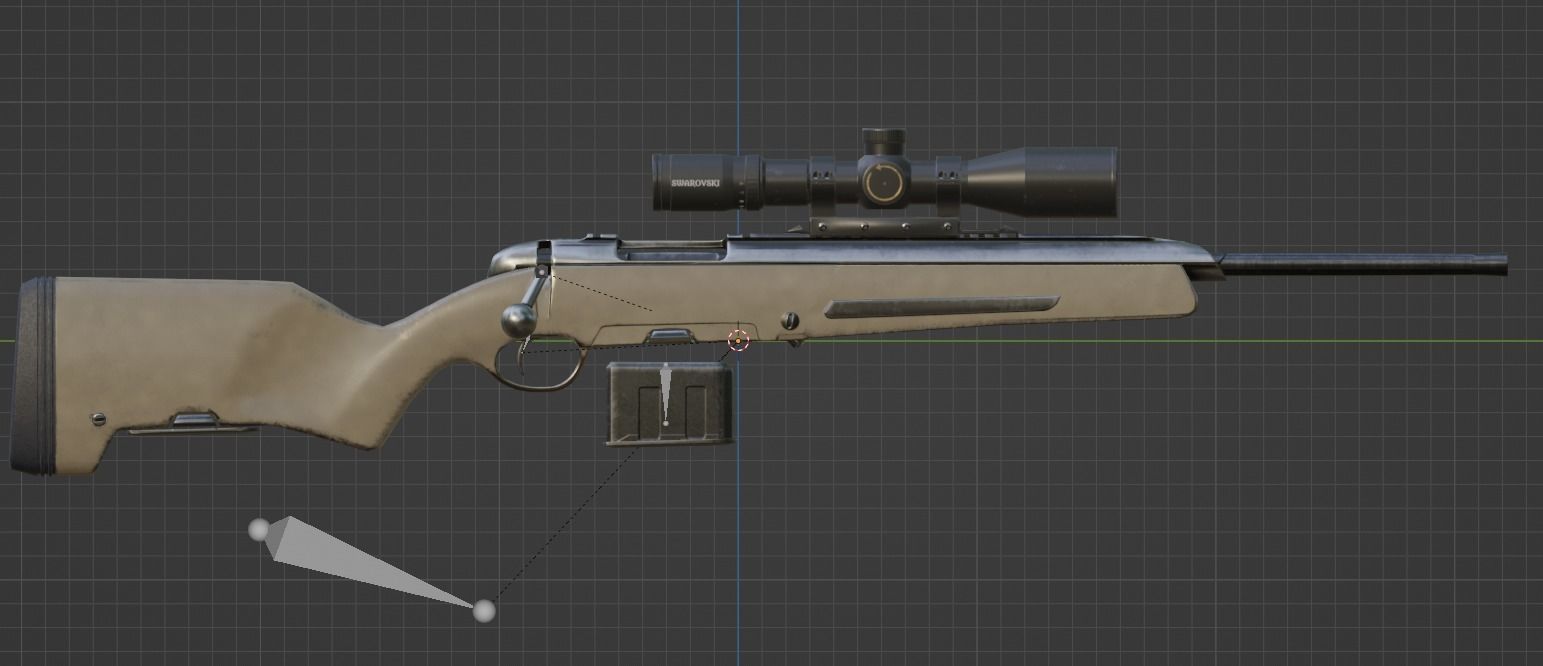 Steyr Scout Sniper Rifle Low-poly 3D model_4