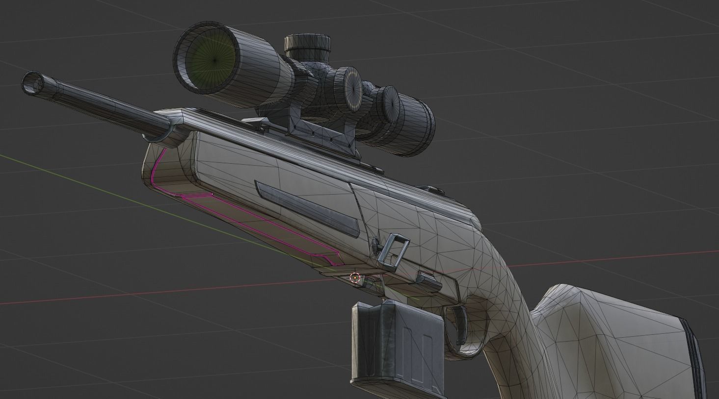 Steyr Scout Sniper Rifle Low-poly 3D model_7