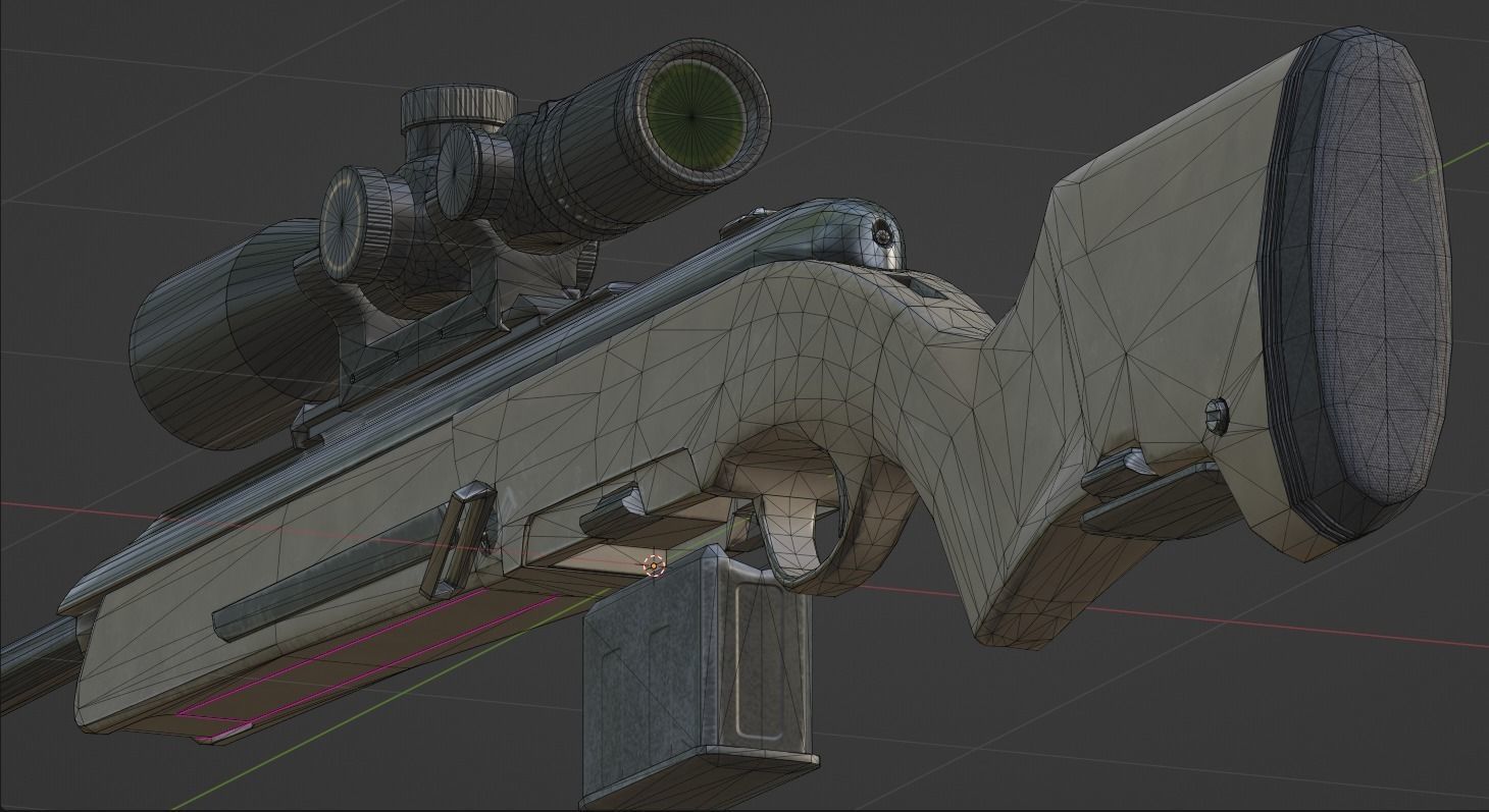 Steyr Scout Sniper Rifle Low-poly 3D model_6
