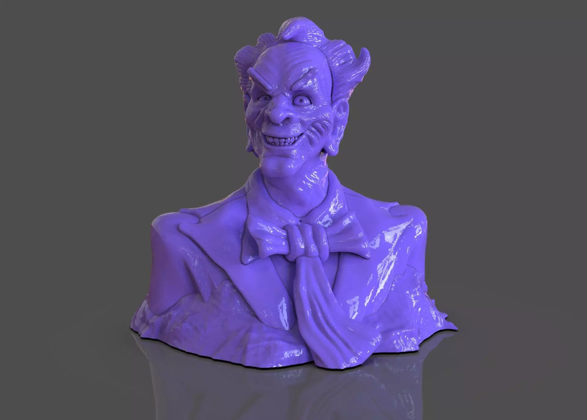 Stylized Joker Bust 3D print model_0