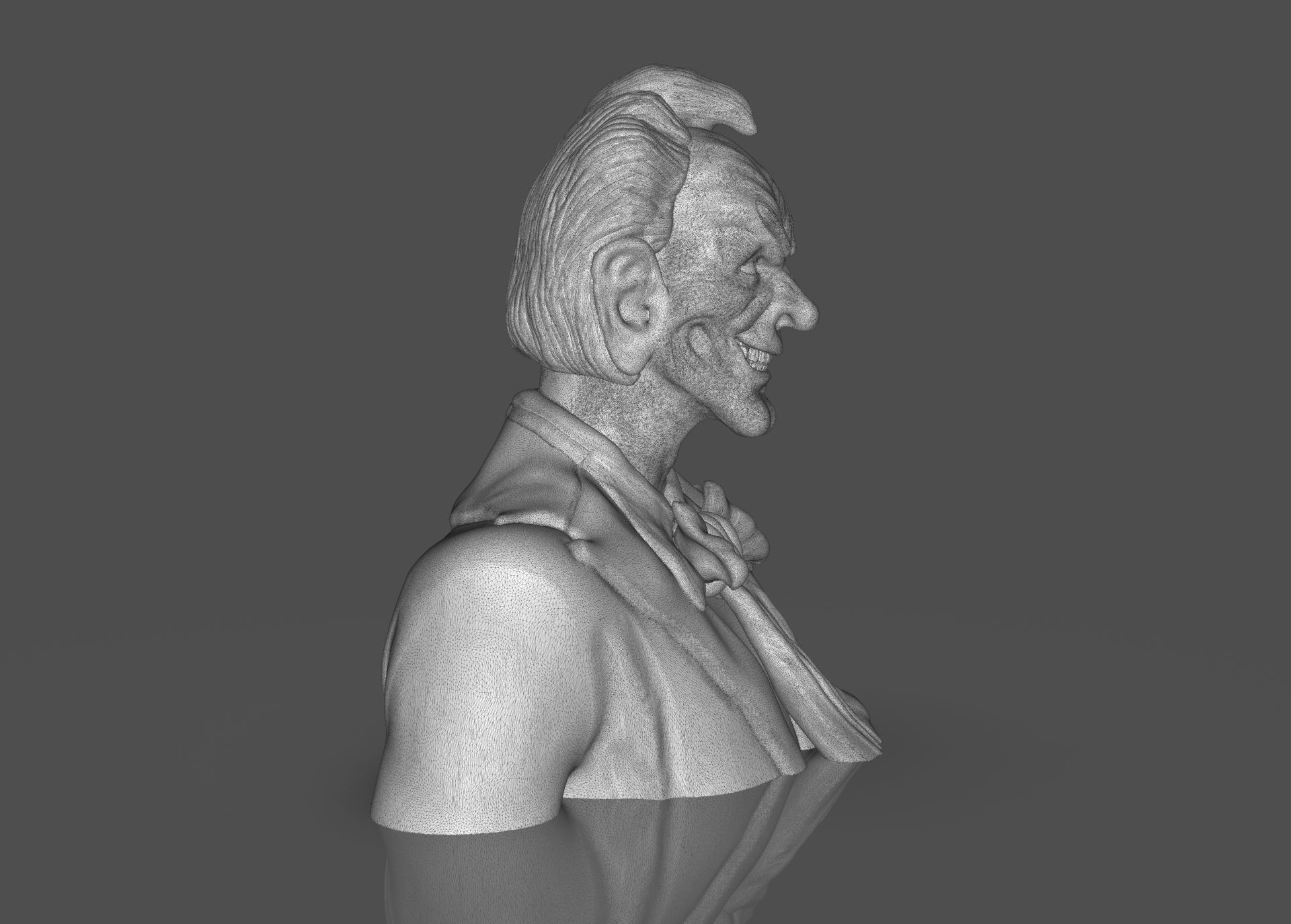 Stylized Joker Bust 3D print model_46