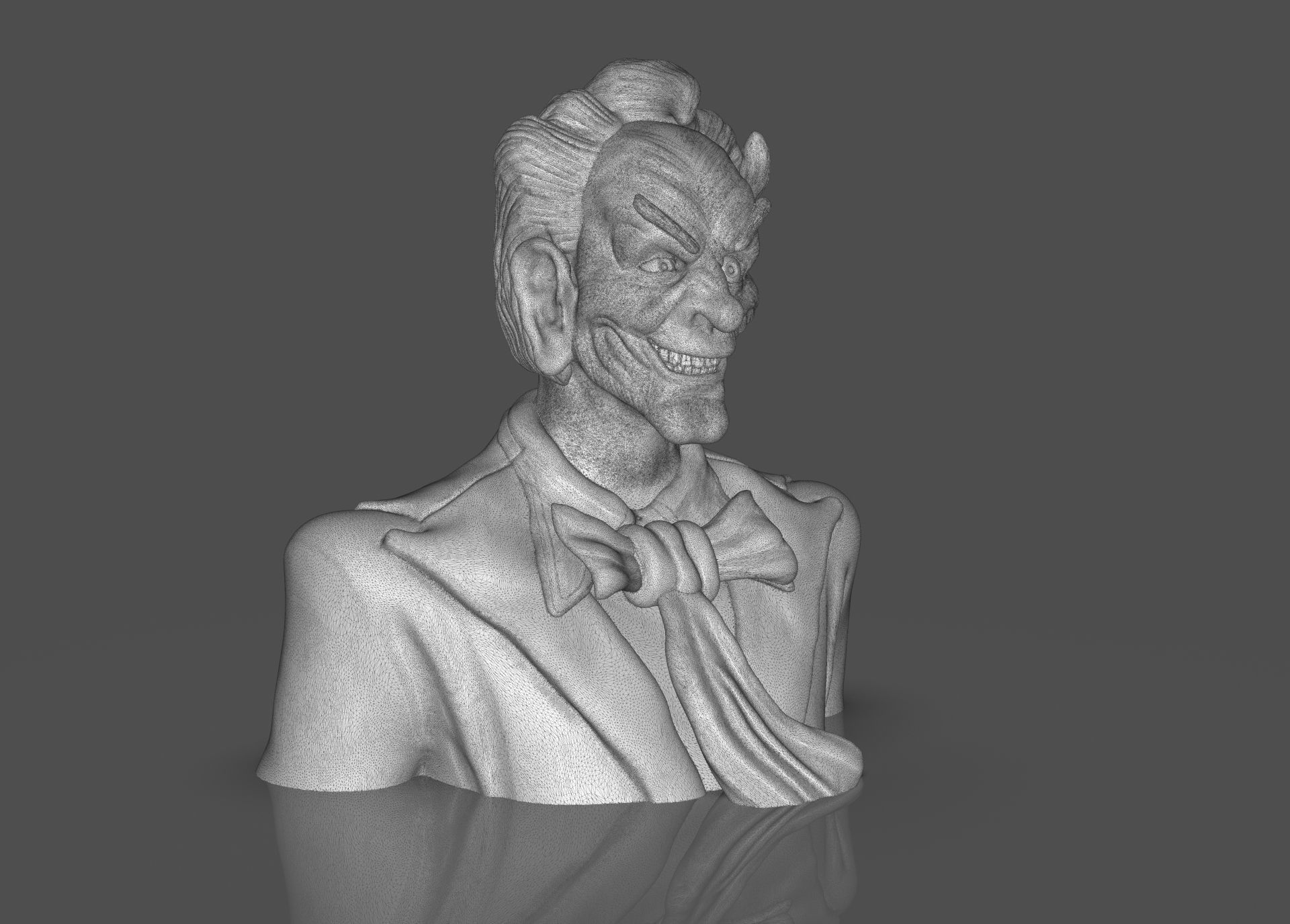 Stylized Joker Bust 3D print model_47