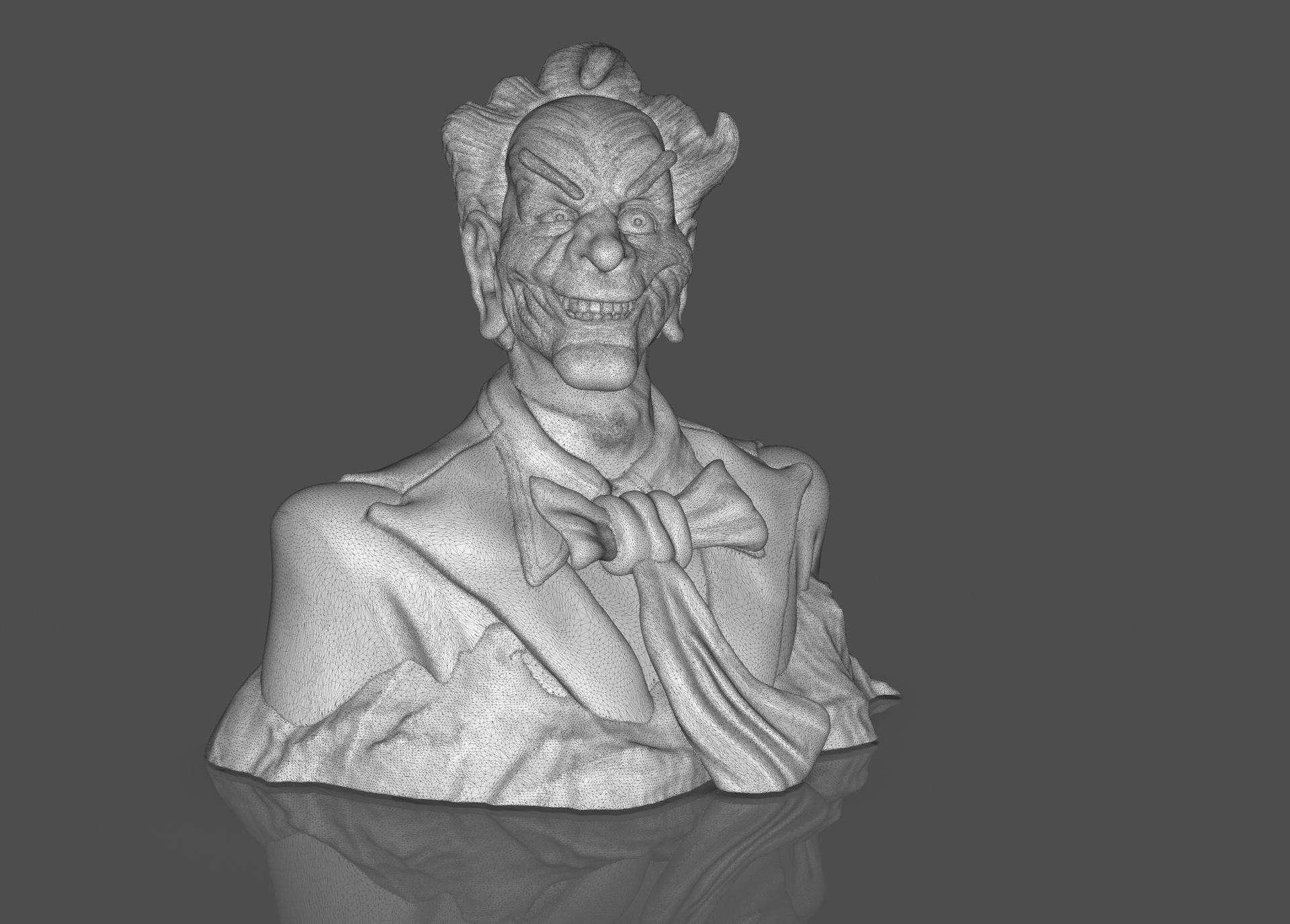Stylized Joker Bust 3D print model_36