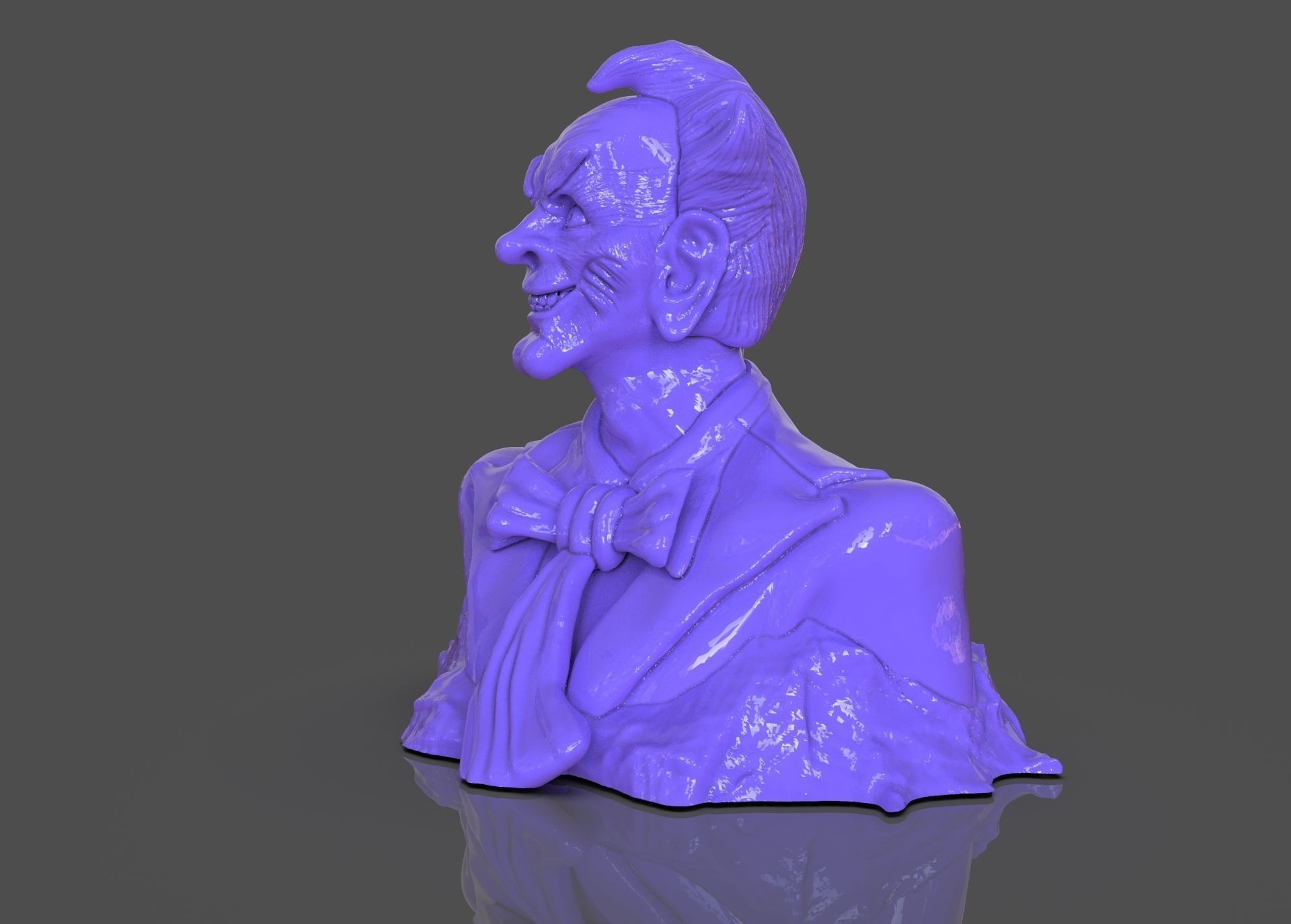 Stylized Joker Bust 3D print model_1