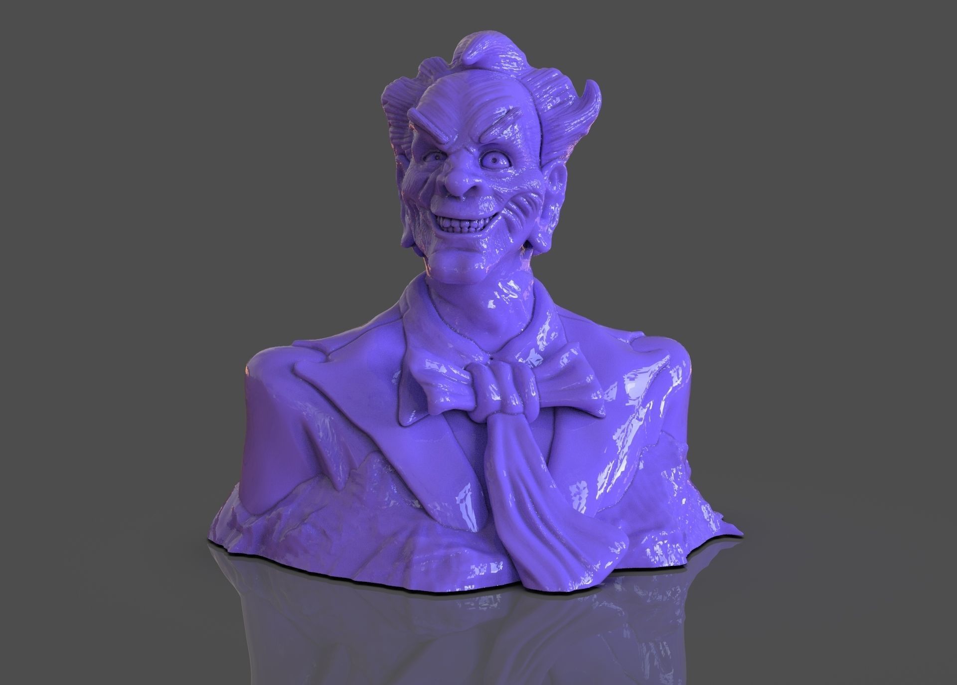 Stylized Joker Bust 3D print model_17
