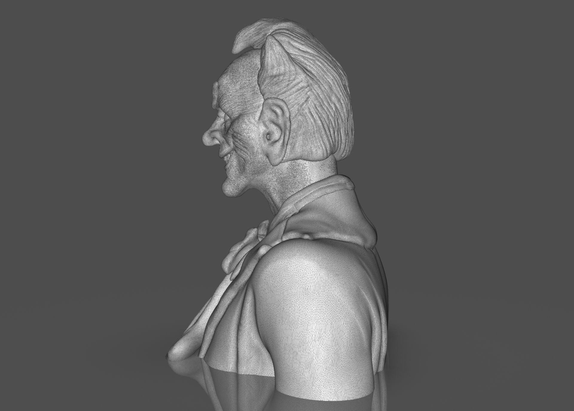 Stylized Joker Bust 3D print model_41