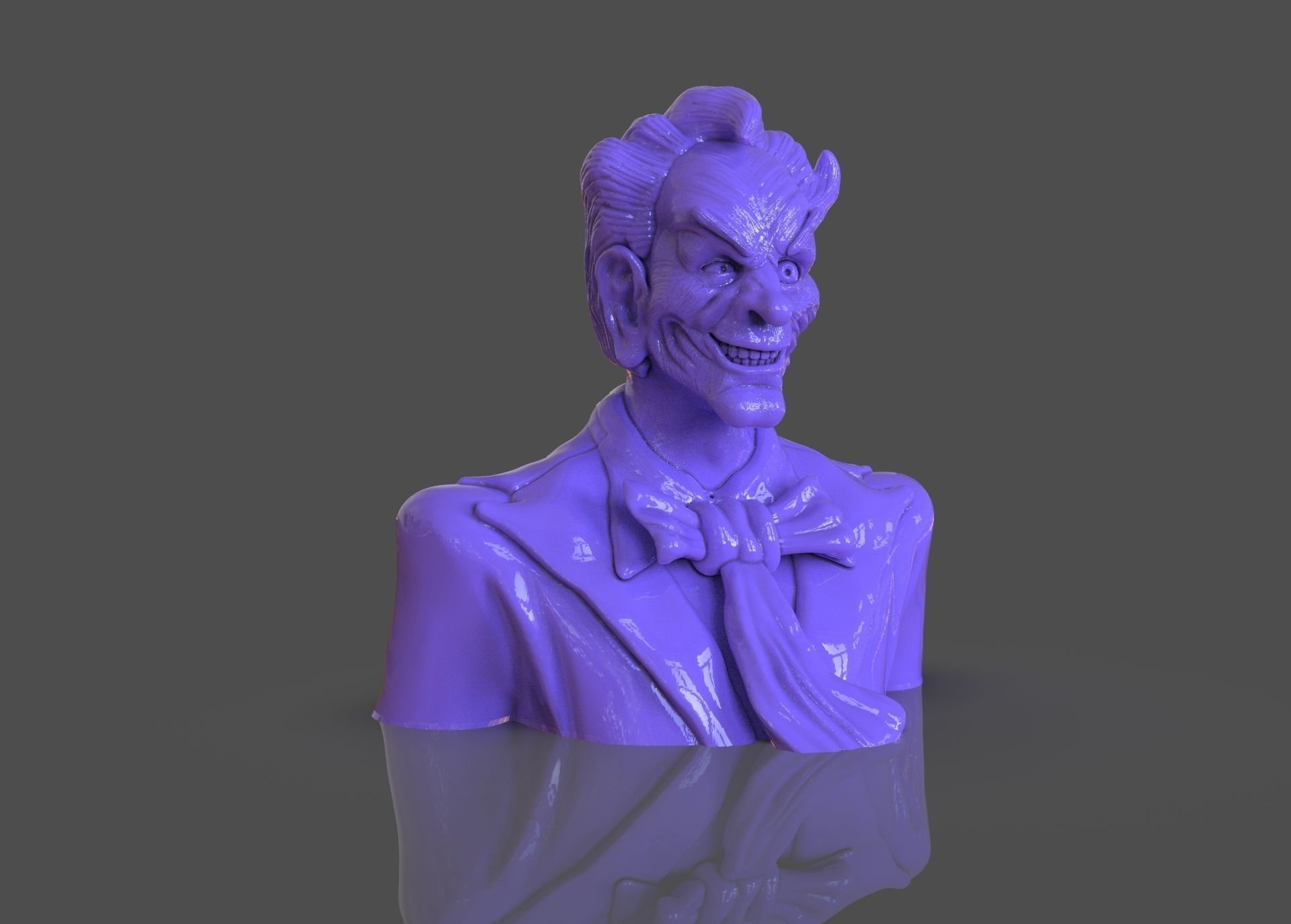 Stylized Joker Bust 3D print model_27