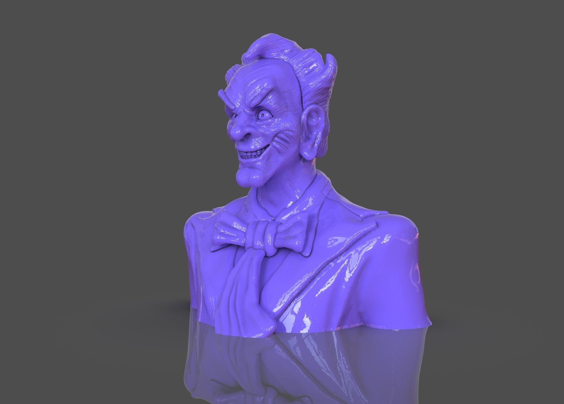 Stylized Joker Bust 3D print model_20