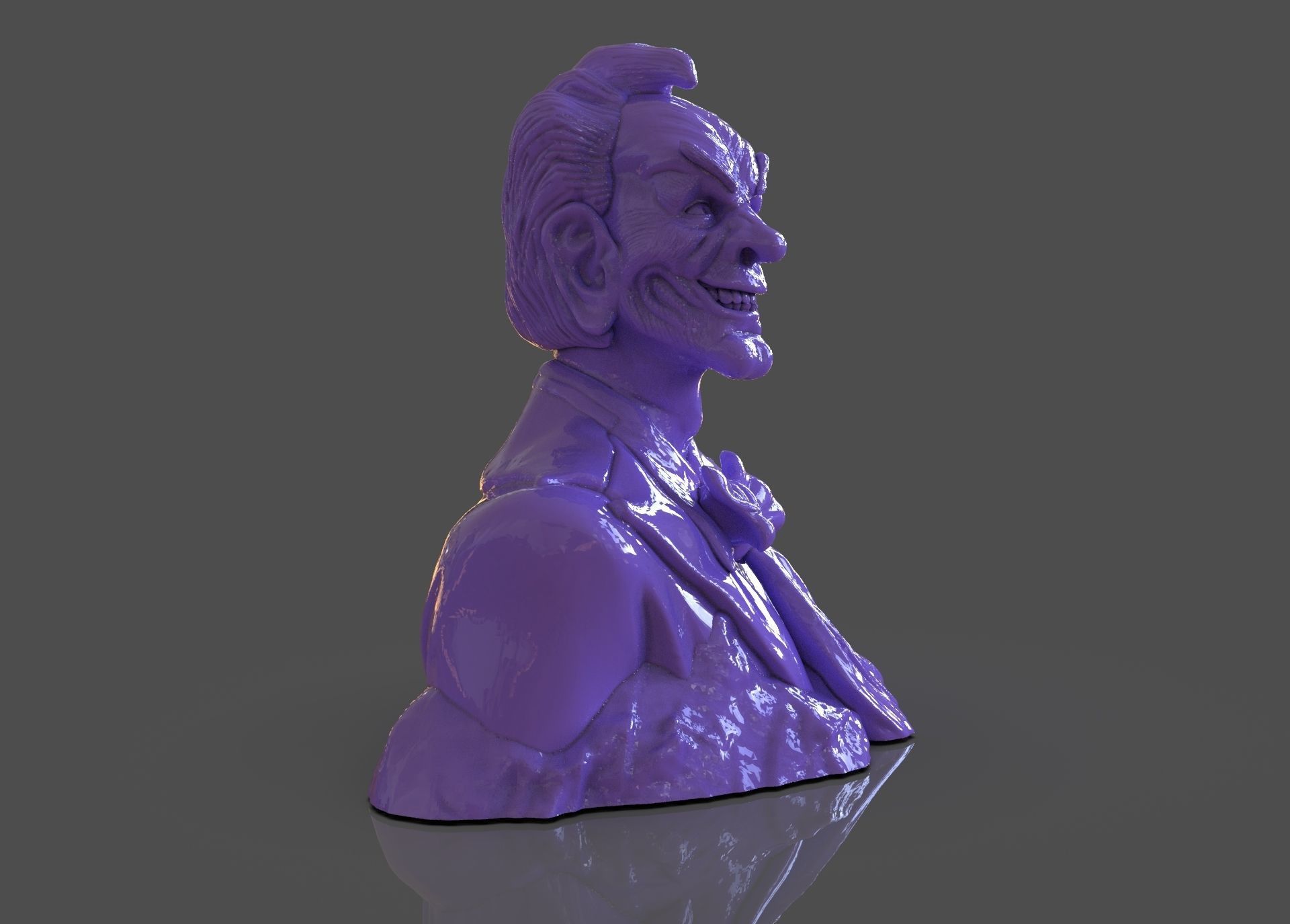 Stylized Joker Bust 3D print model_15
