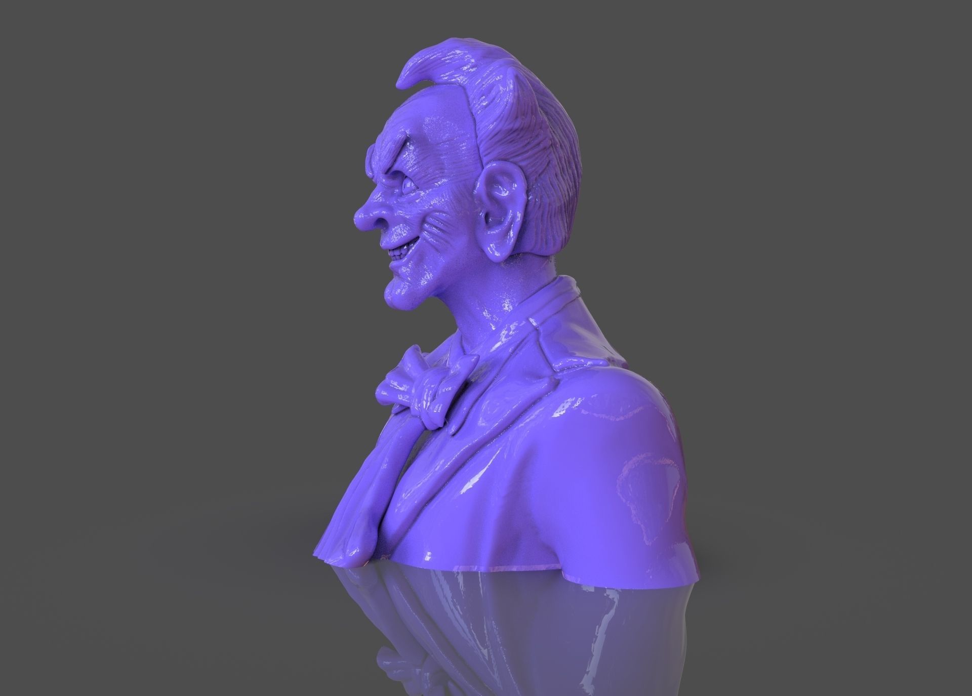 Stylized Joker Bust 3D print model_21