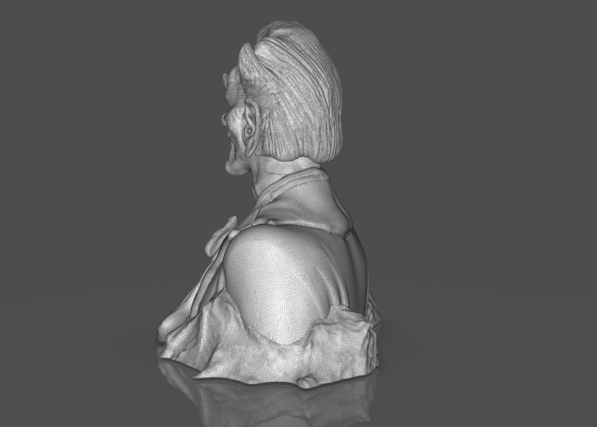 Stylized Joker Bust 3D print model_31