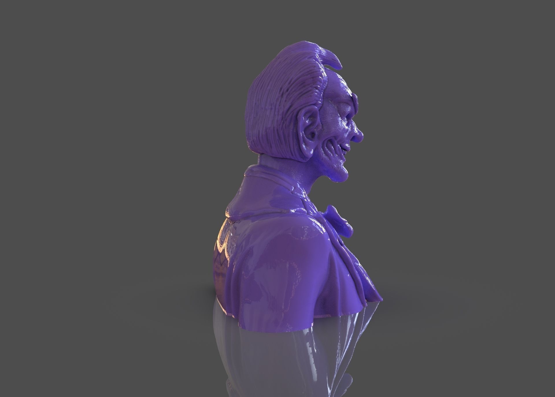 Stylized Joker Bust 3D print model_25