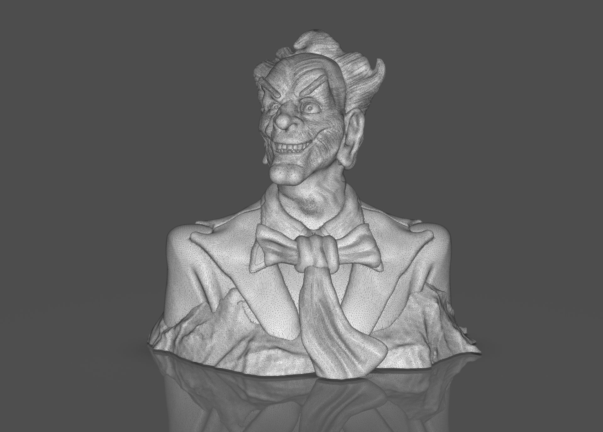 Stylized Joker Bust 3D print model_29